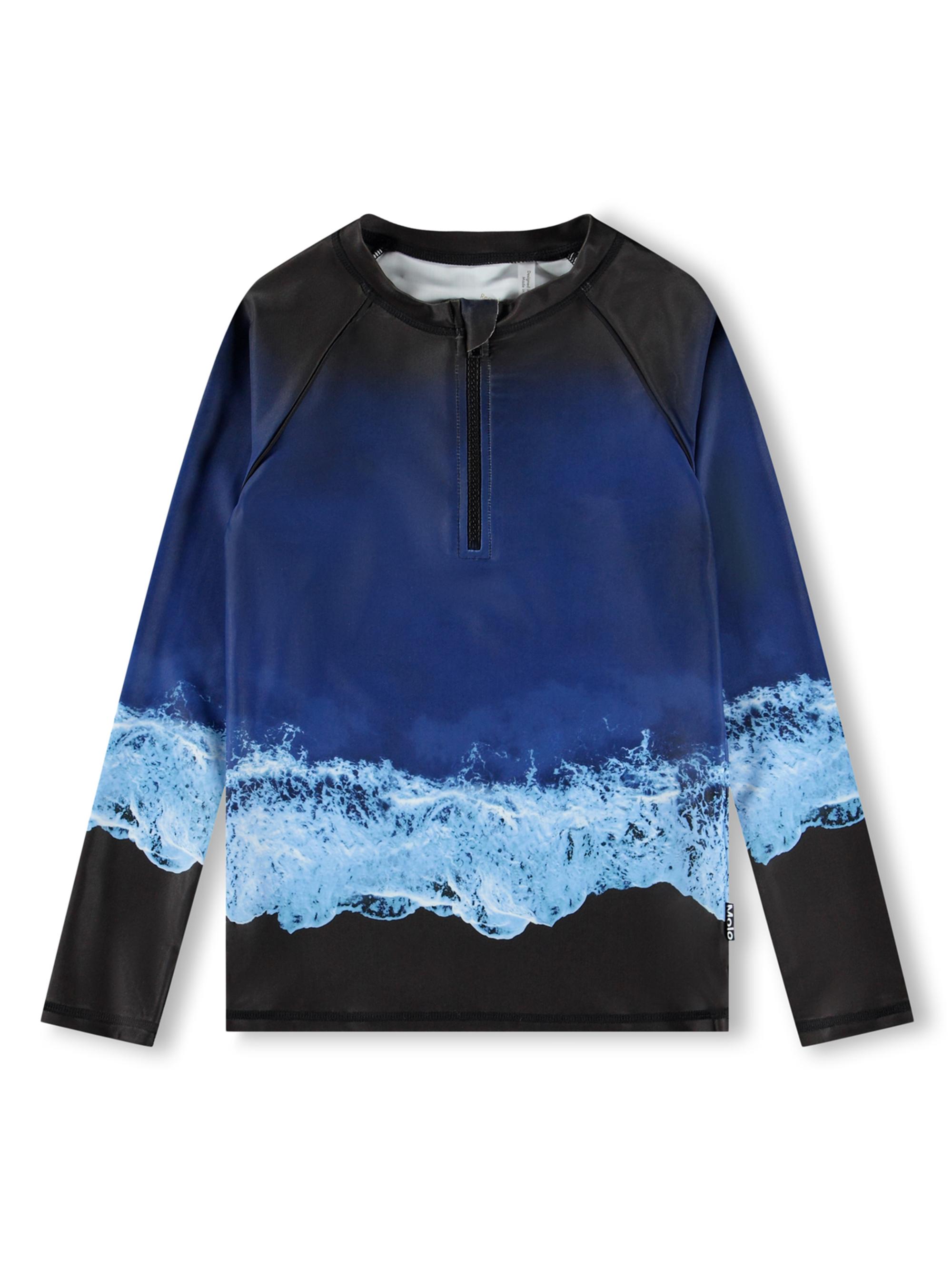 Molo Little Boy's & Boy's Long-Sleeve Rashguard Top - Big Ocean