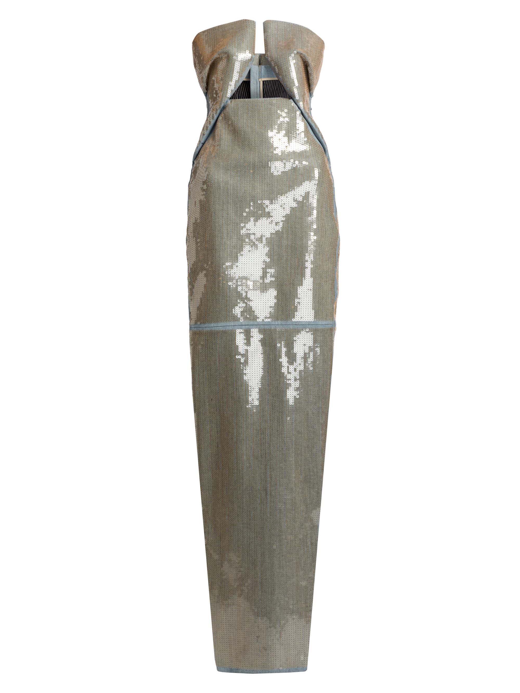 Rick Owens Women's Temple Prong Sequined Gown - Blue Sand