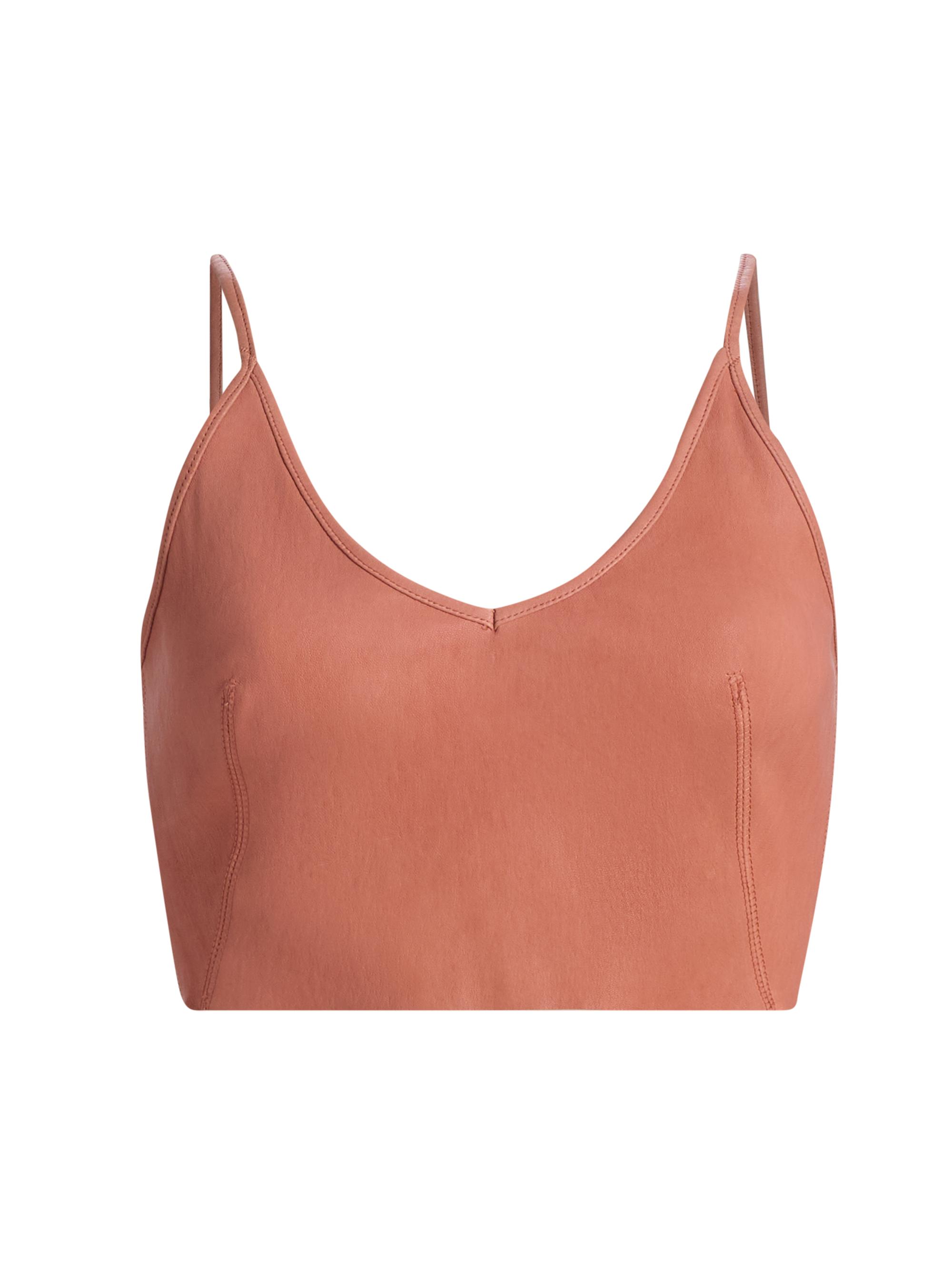 Rick Owens Women's Leather Crop Top - Coral