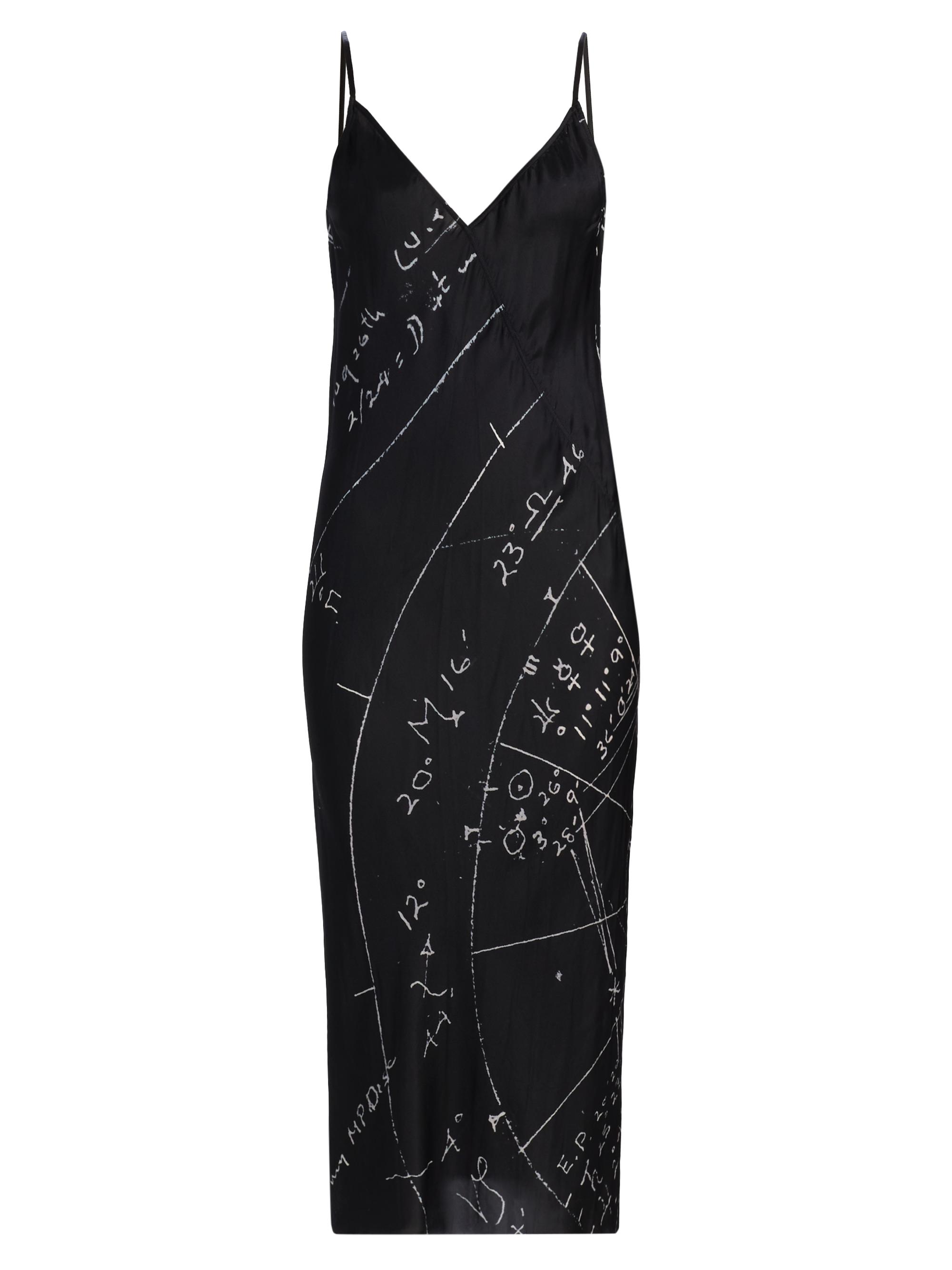 Rick Owens Women's Natal Chart Print Slipdress - Black Milk
