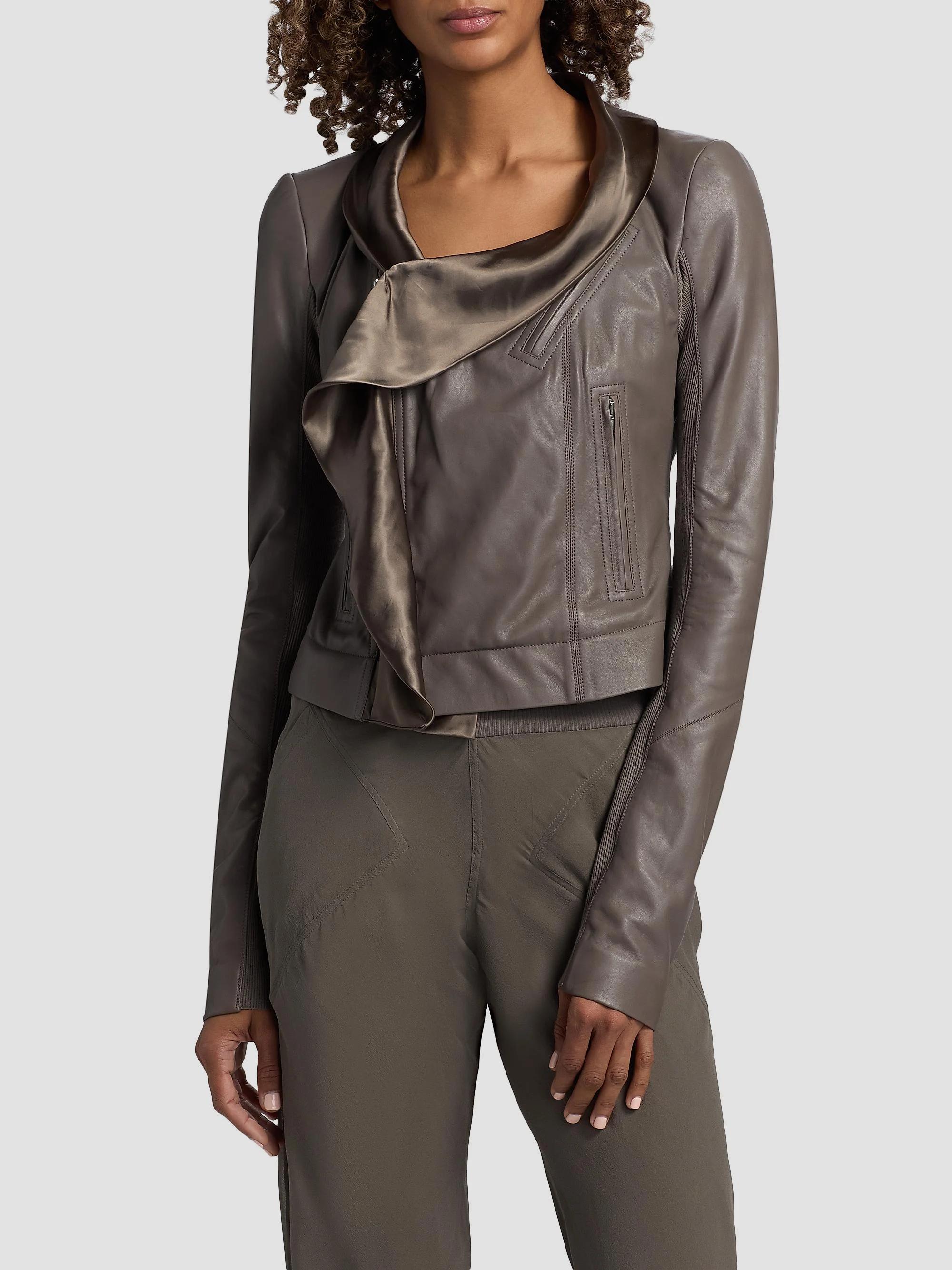 Rick Owens Scarf Leather Biker Jacket | Saks Fifth Avenue