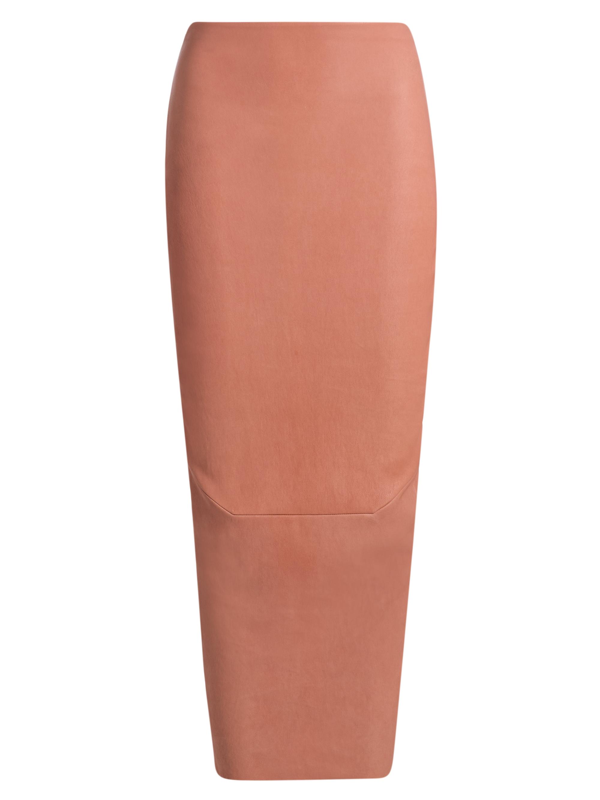 Rick Owens Women's Dirt Pillar Leather Skirt - Coral