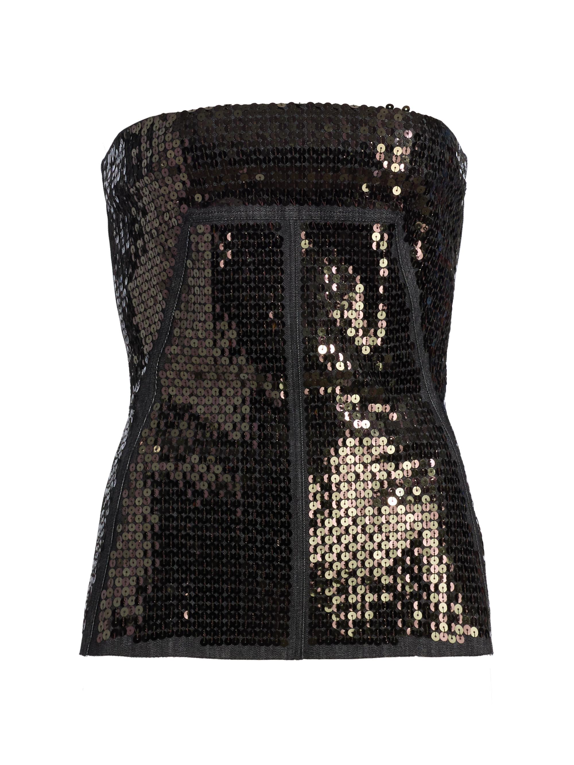 Rick Owens Women's Concordians Sequined Bustier Top - Black Bronze