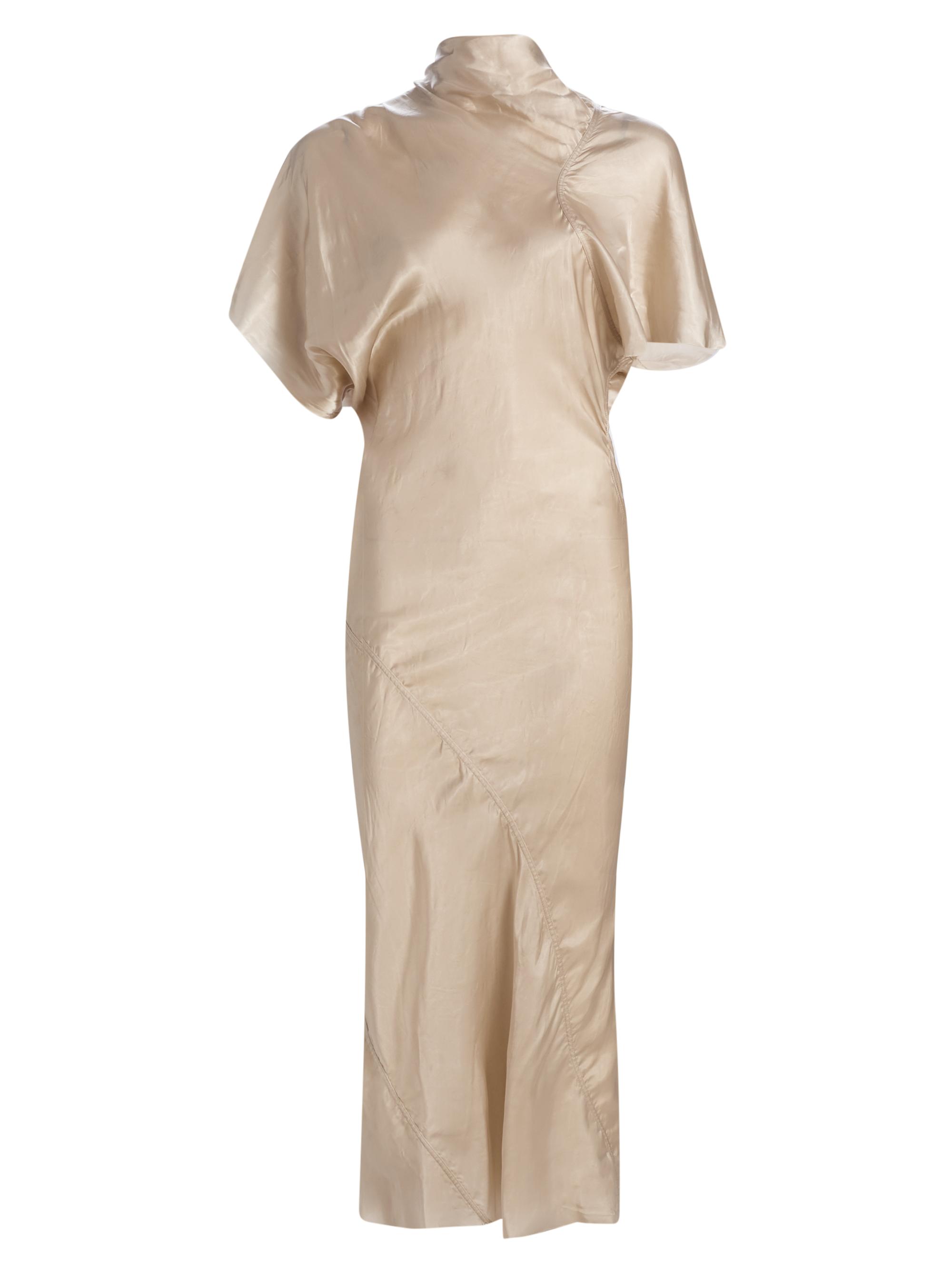 Rick Owens Women's Temple Seb Satin Draped Cocktail Dress - Sand