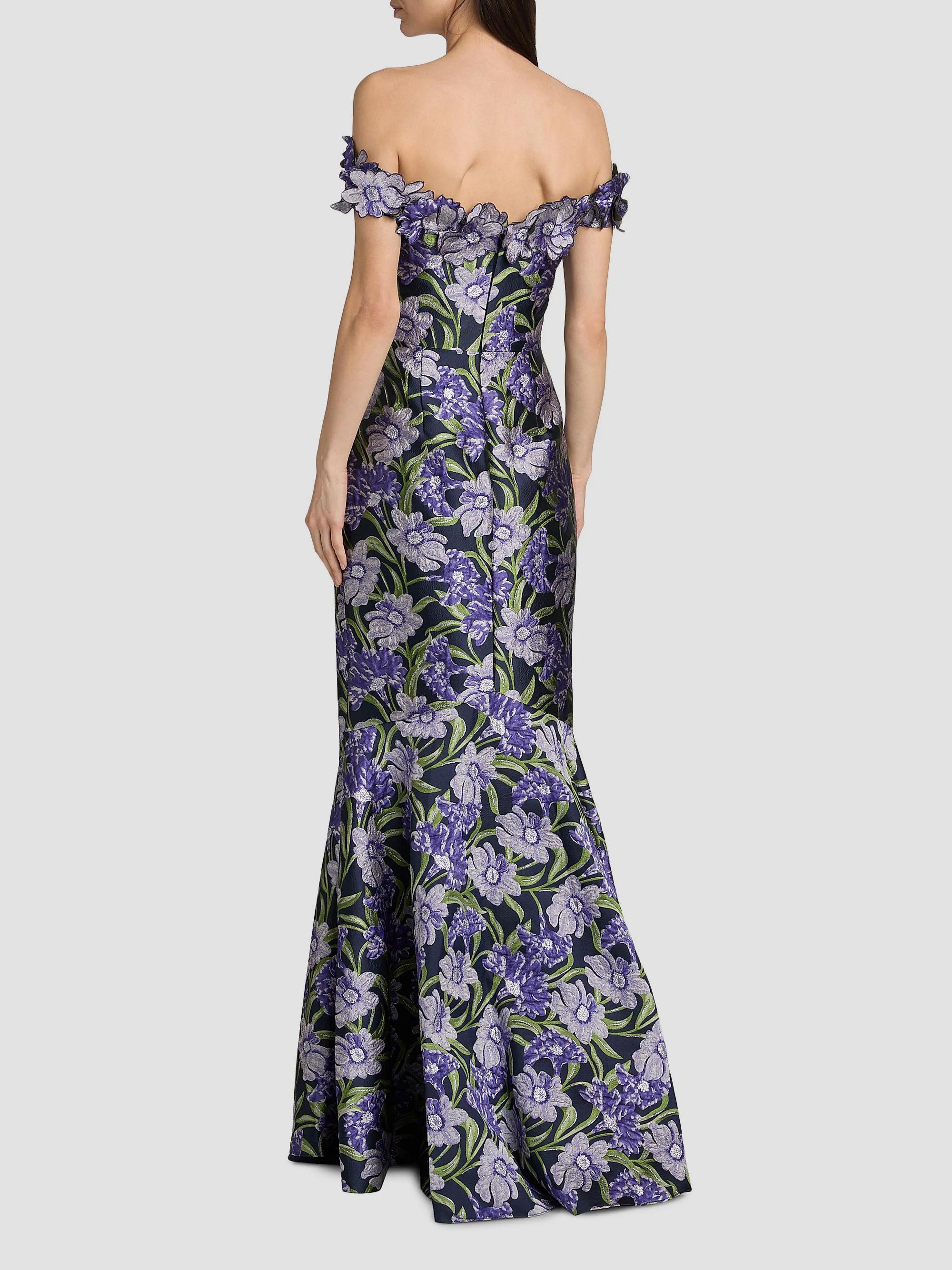 Theia Olyssia Brocade Off-The-Shoulder Gown | Saks Fifth Avenue