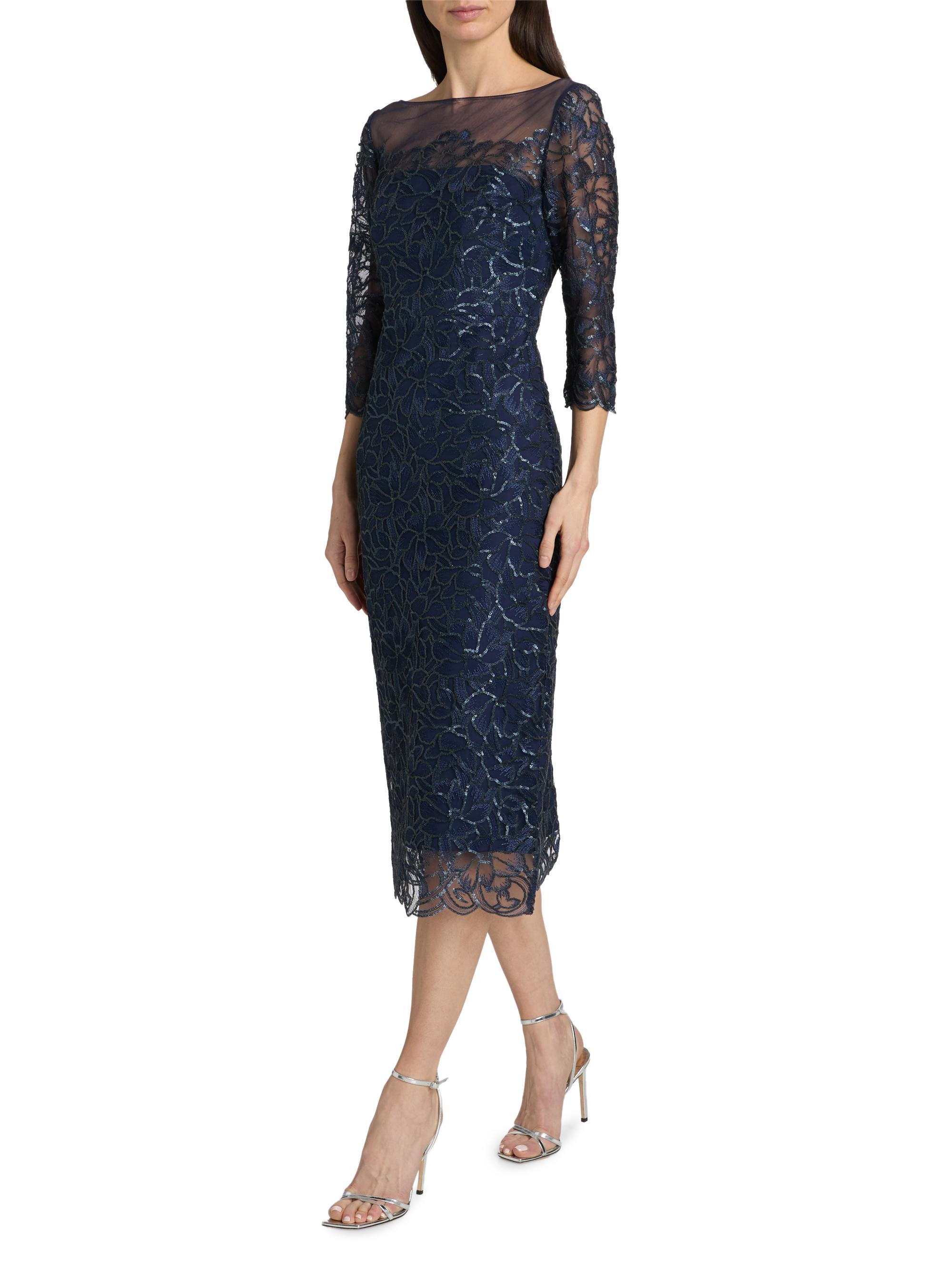 Theia Marbella Beaded Midi-Dress | Saks Fifth Avenue