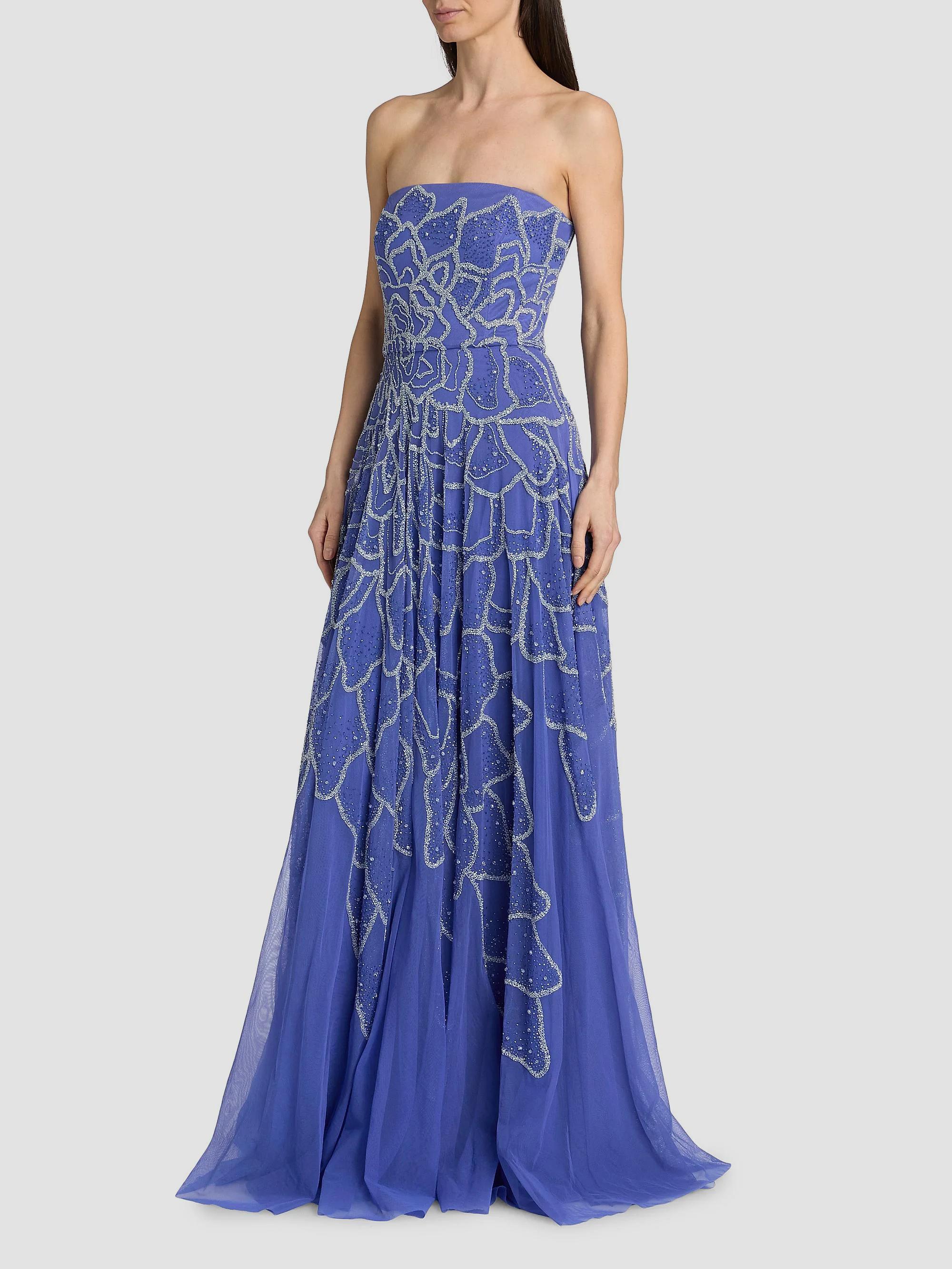 Theia Ramona Strapless Ombré Beaded Gown | Saks Fifth Avenue