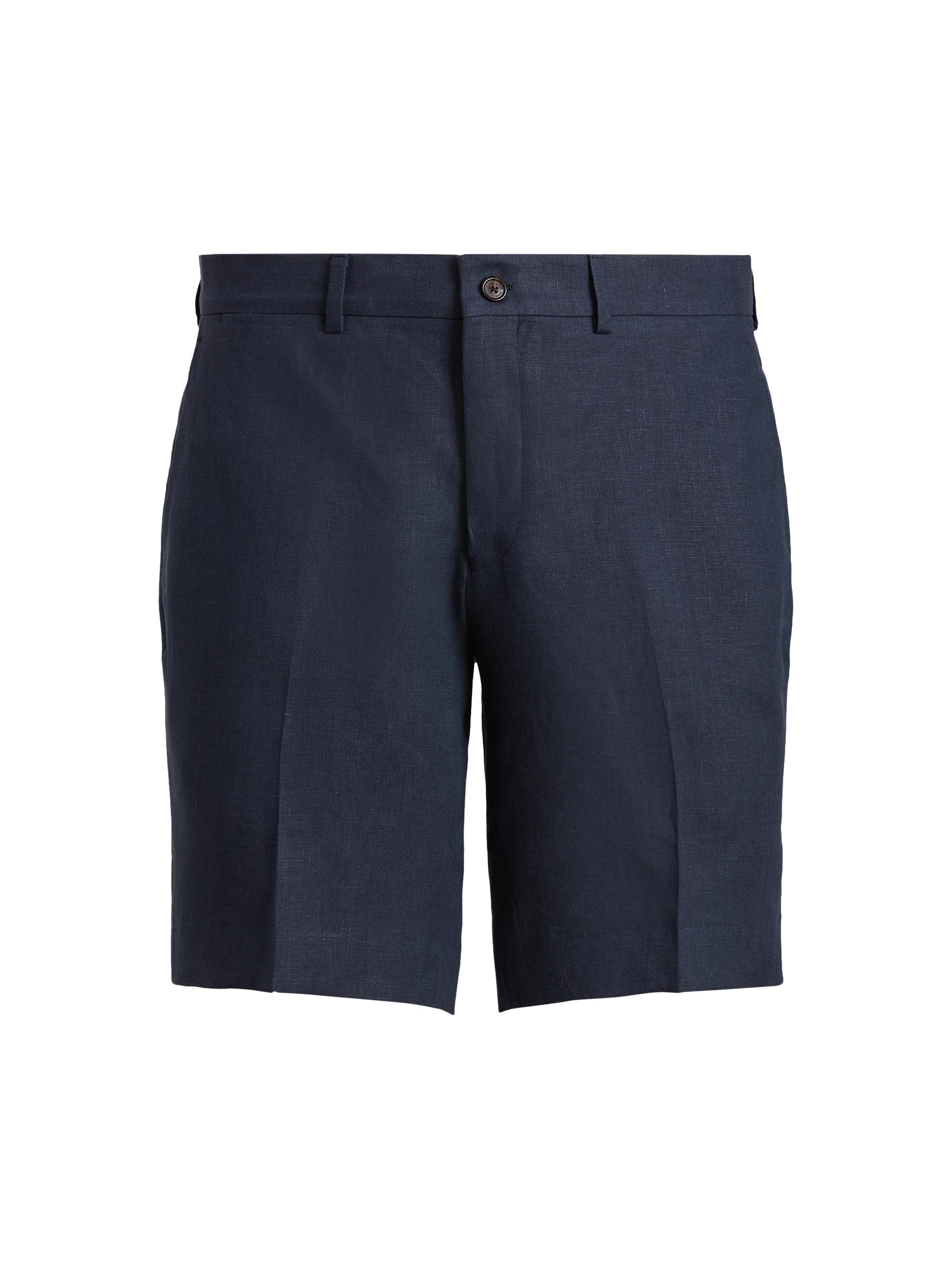 Ralph Lauren Purple Label Men's Gregory Hand-Tailored Linen Shorts - Classic Chairman Navy