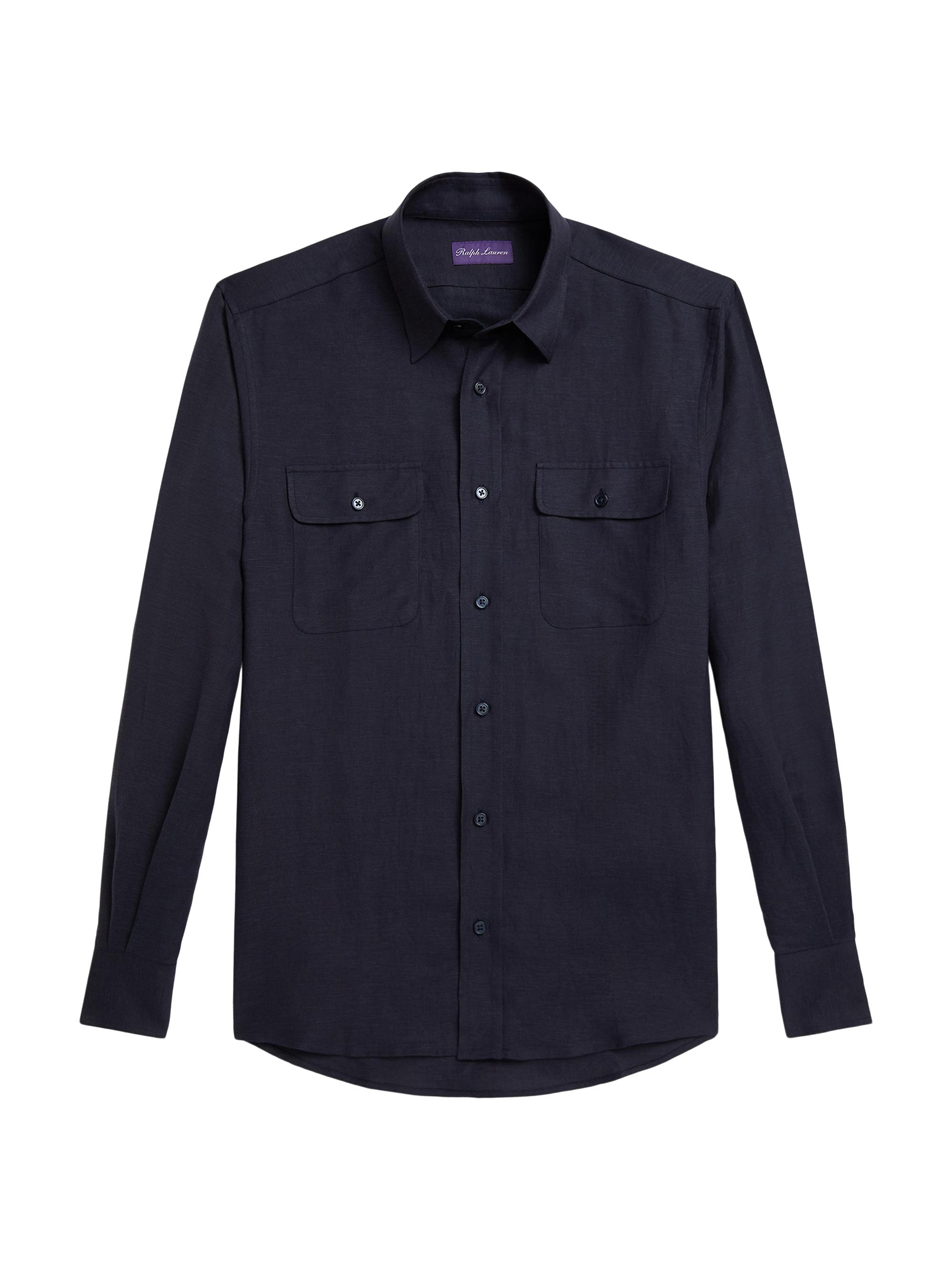 Ralph Lauren Purple Label Silk-Linen Canvas Shirt | Saks Fifth Avenue