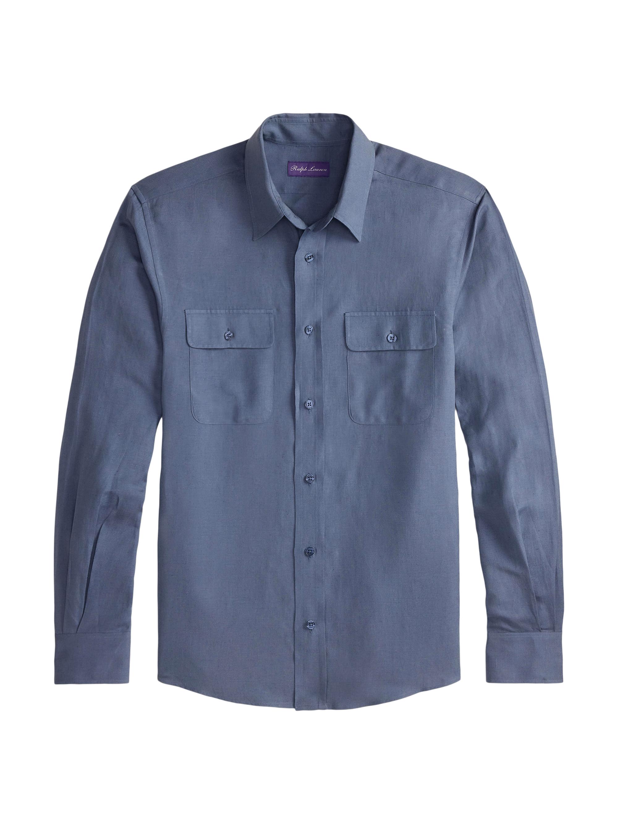 Ralph Lauren Purple Label Men's Silk-Linen Shirt - Champagne