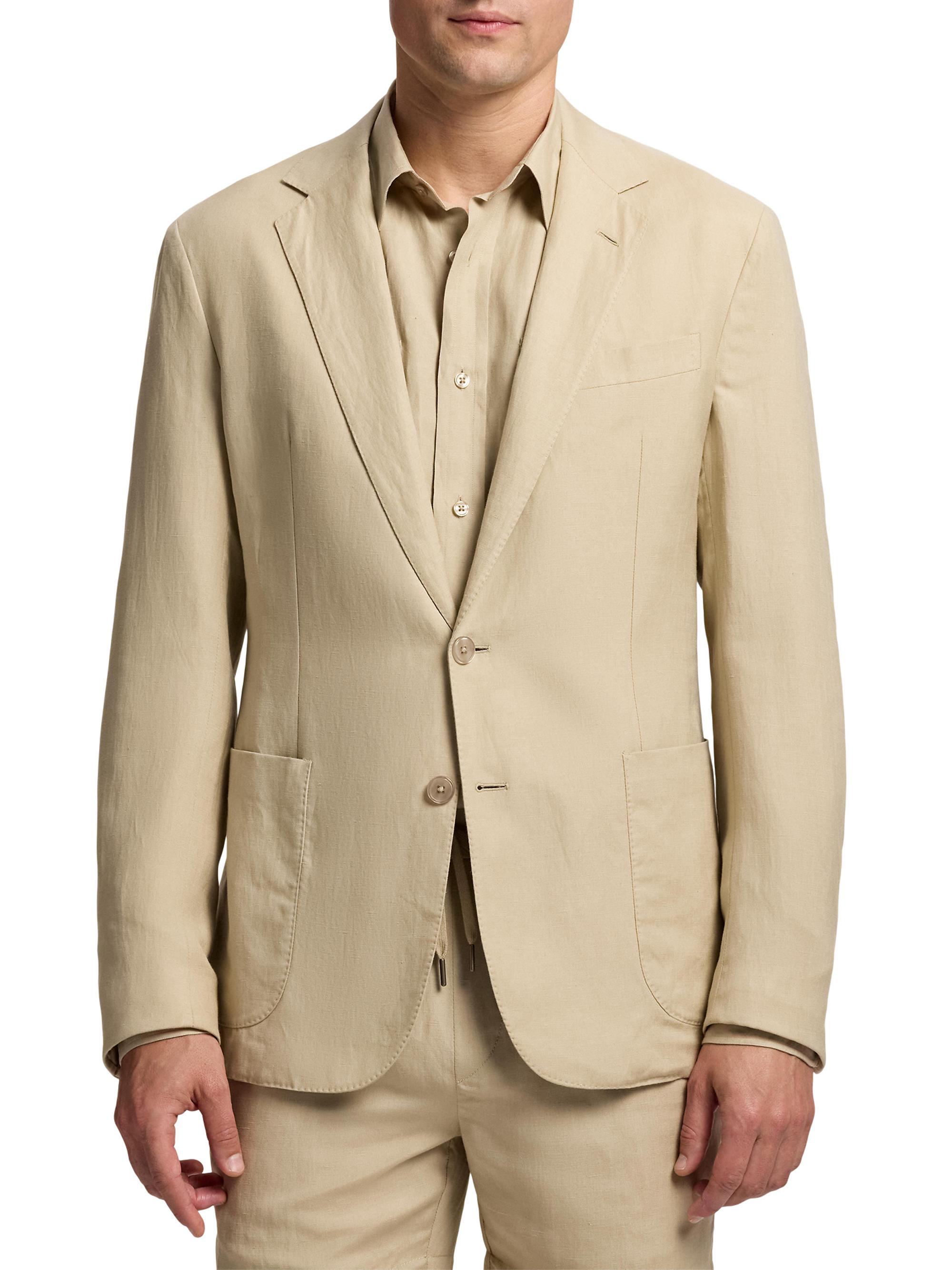 Ralph Lauren Purple Label Hadley Hand-Tailored Silk-Linen Jacket