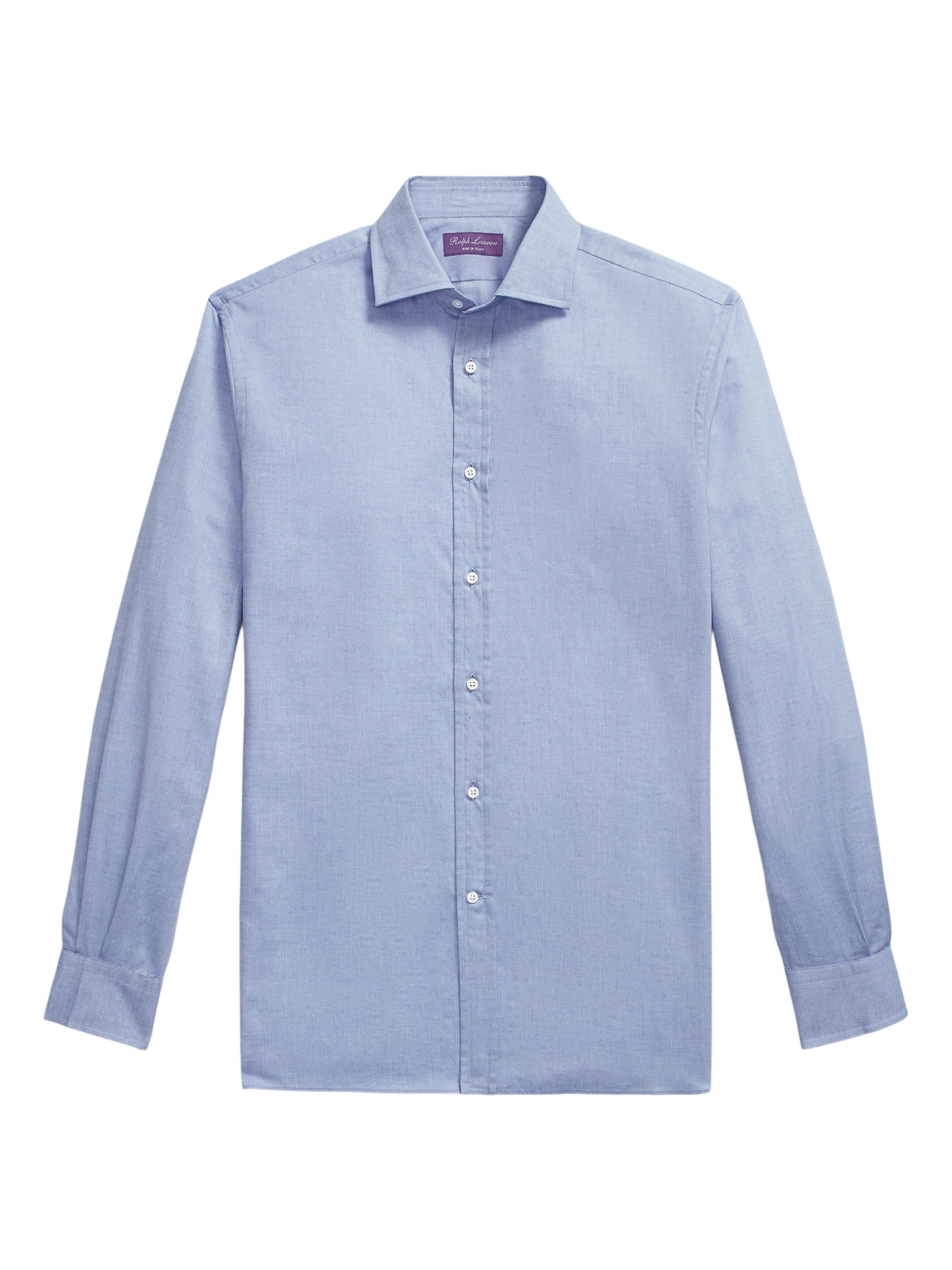 Ralph Lauren Purple Label Men's Aston Fine Herringbone Button-Front Shirt - Blue