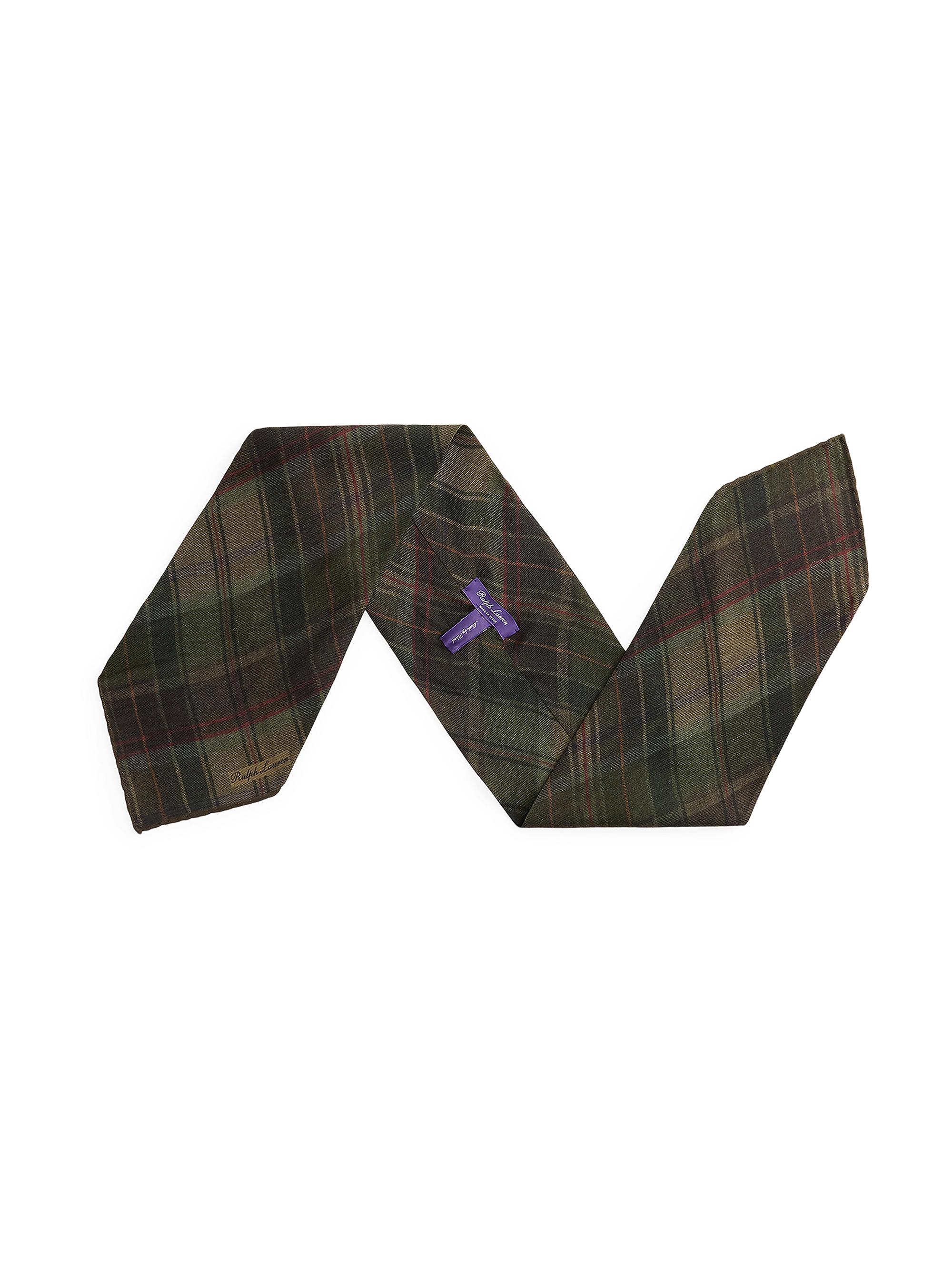 Ralph Lauren Purple Label Men's Plaid Cashmere-Silk Neckerchief - Lichen Multi