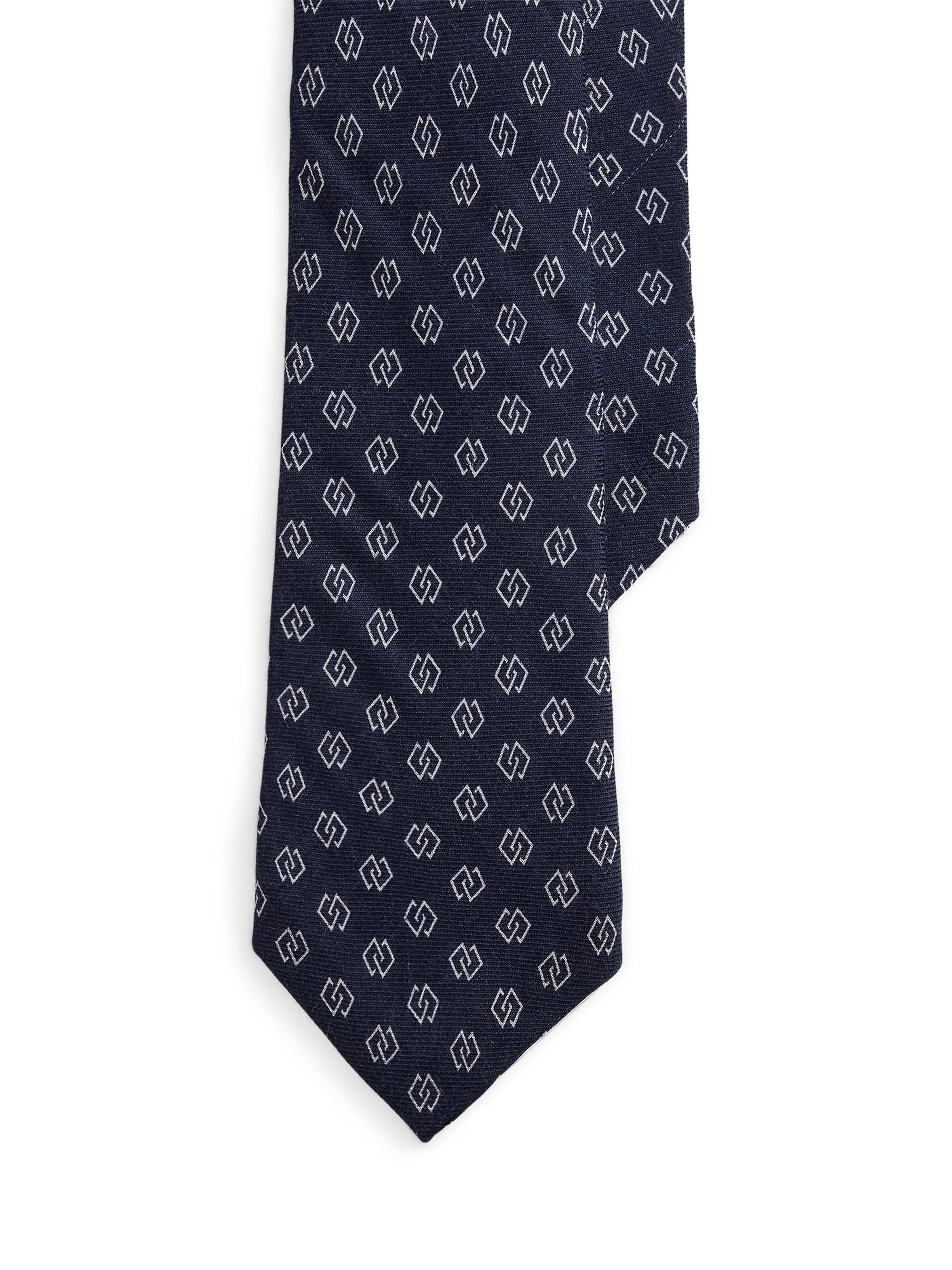 Ralph Lauren Purple Label Men's Linked-Diamonds Cashmere-Silk Tie - Navy