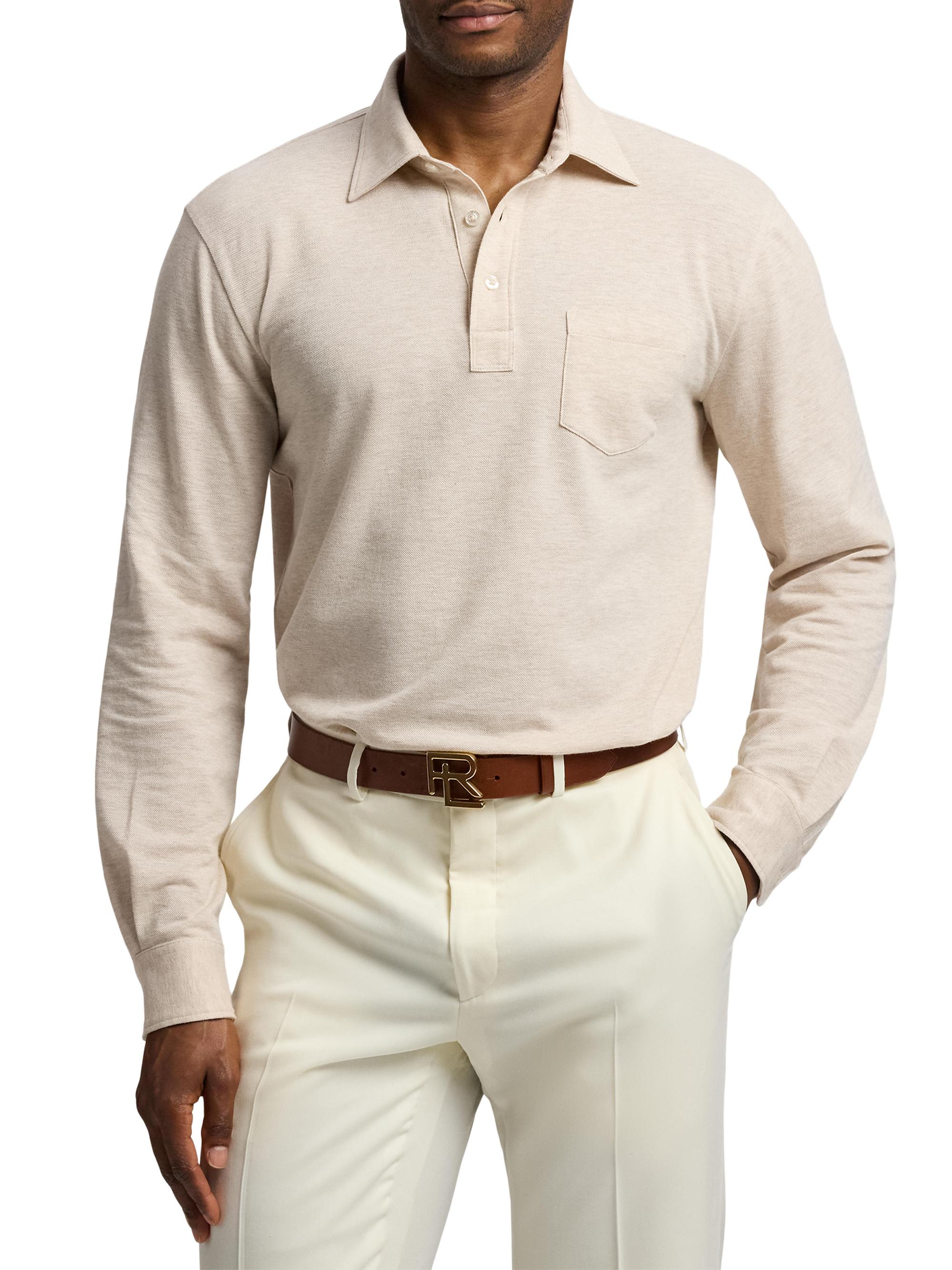 POLO RALPH LAUREN ニットピケノッチカラーシャツL ニットピケショートスリーブノッチカラーシャツ ホワイト | ポロ