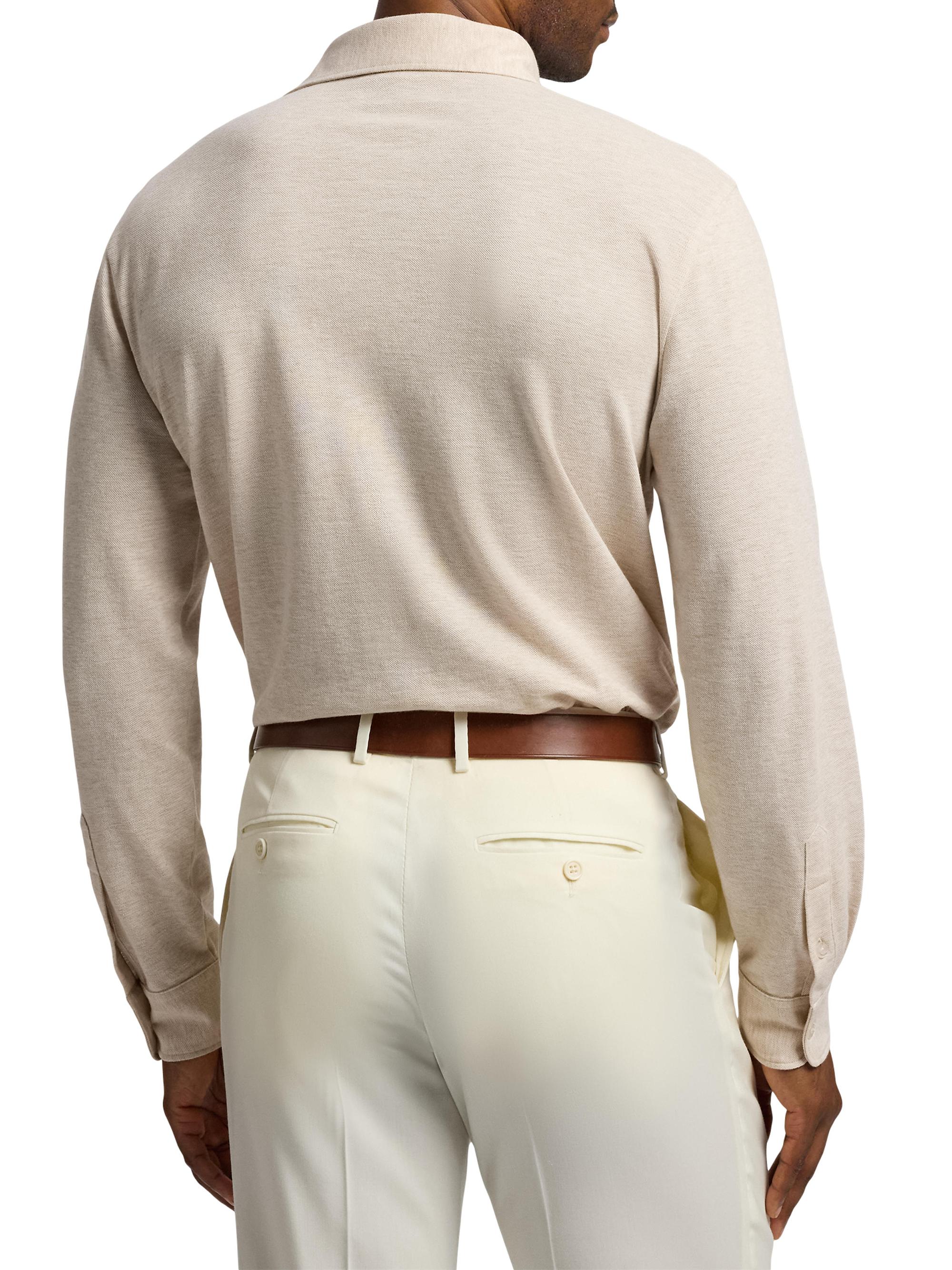 POLO RALPH LAUREN ニットピケノッチカラーシャツL ニットピケショートスリーブノッチカラーシャツ ホワイト | ポロ