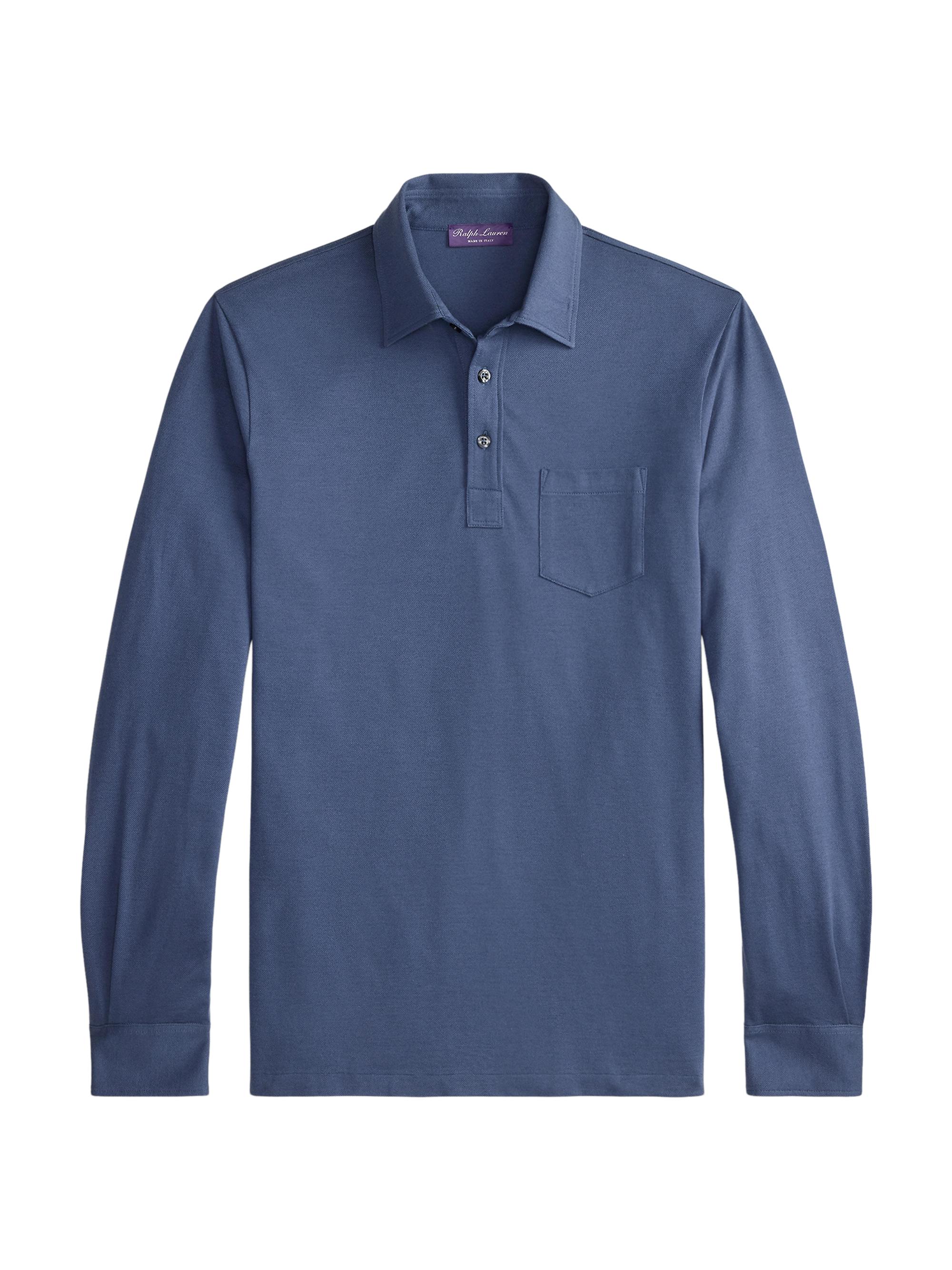 Ralph Lauren Purple Label Men's Cotton-Cashmere Piqué Polo Shirt - Vintage Indigo