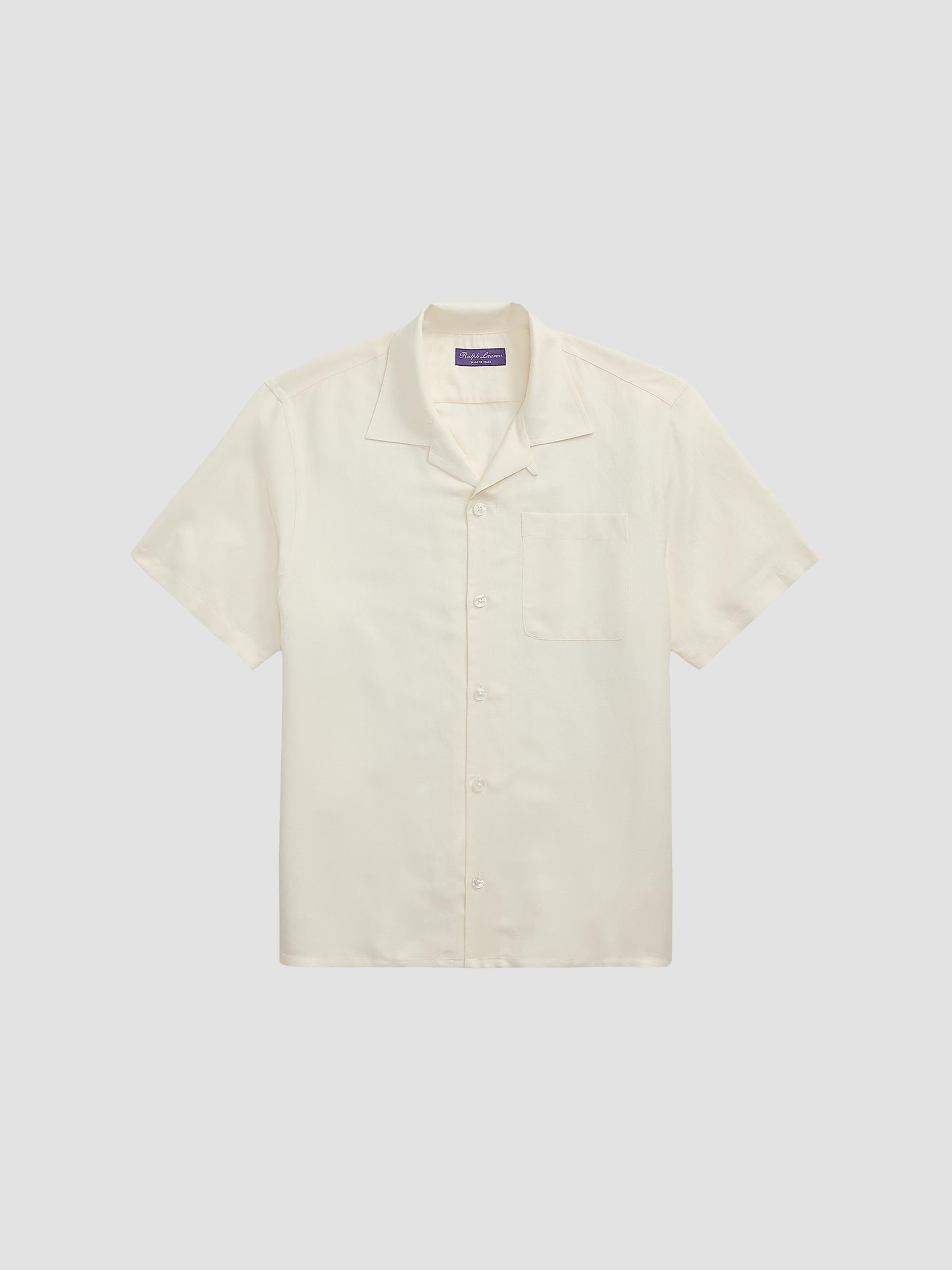 Ralph Lauren Purple Label Windowpane Linen Relaxed-Fit Shirt