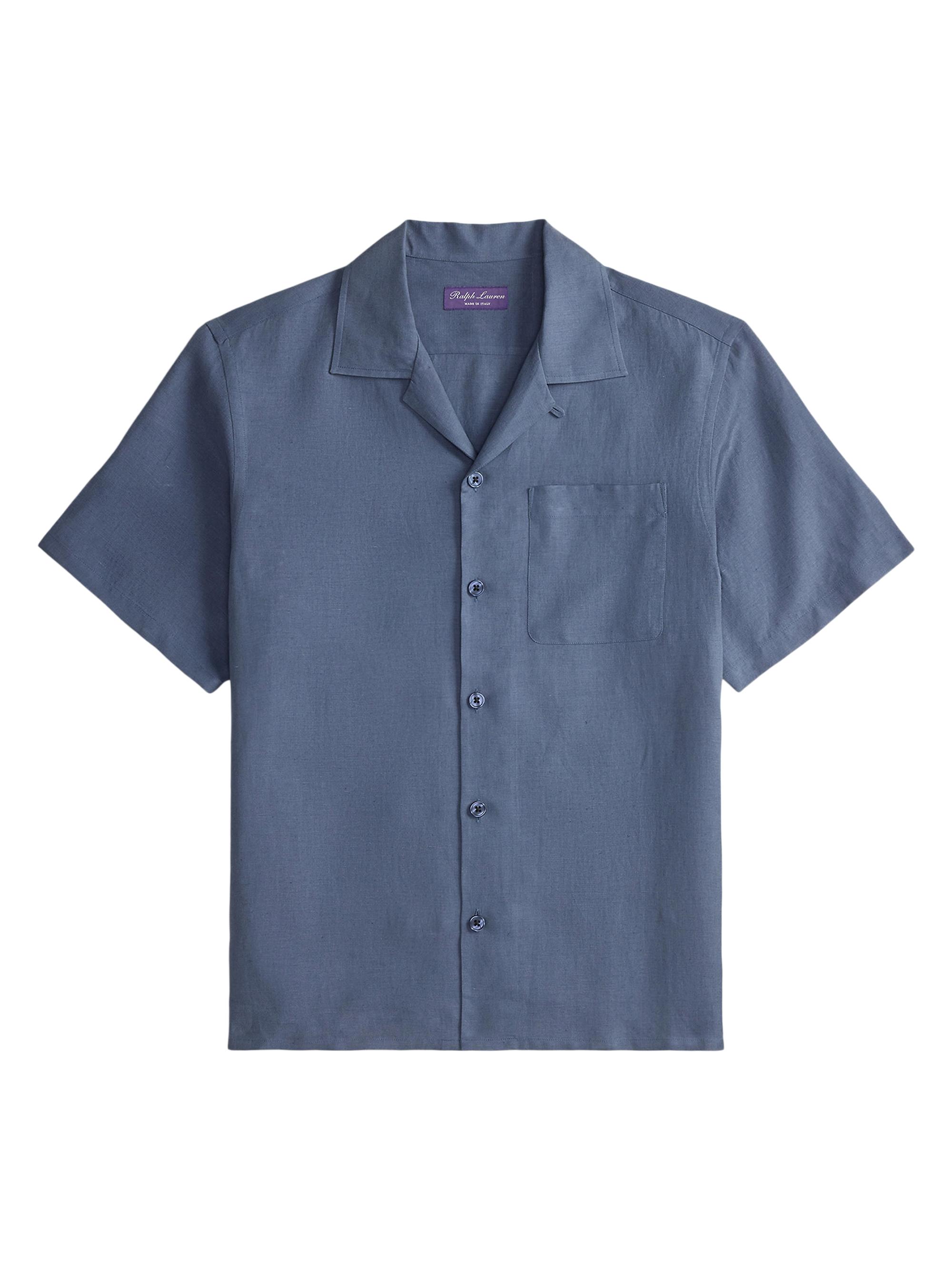 Ralph Lauren Purple Label Men's Silk-Linen Camp Shirt - Vintage Indigo