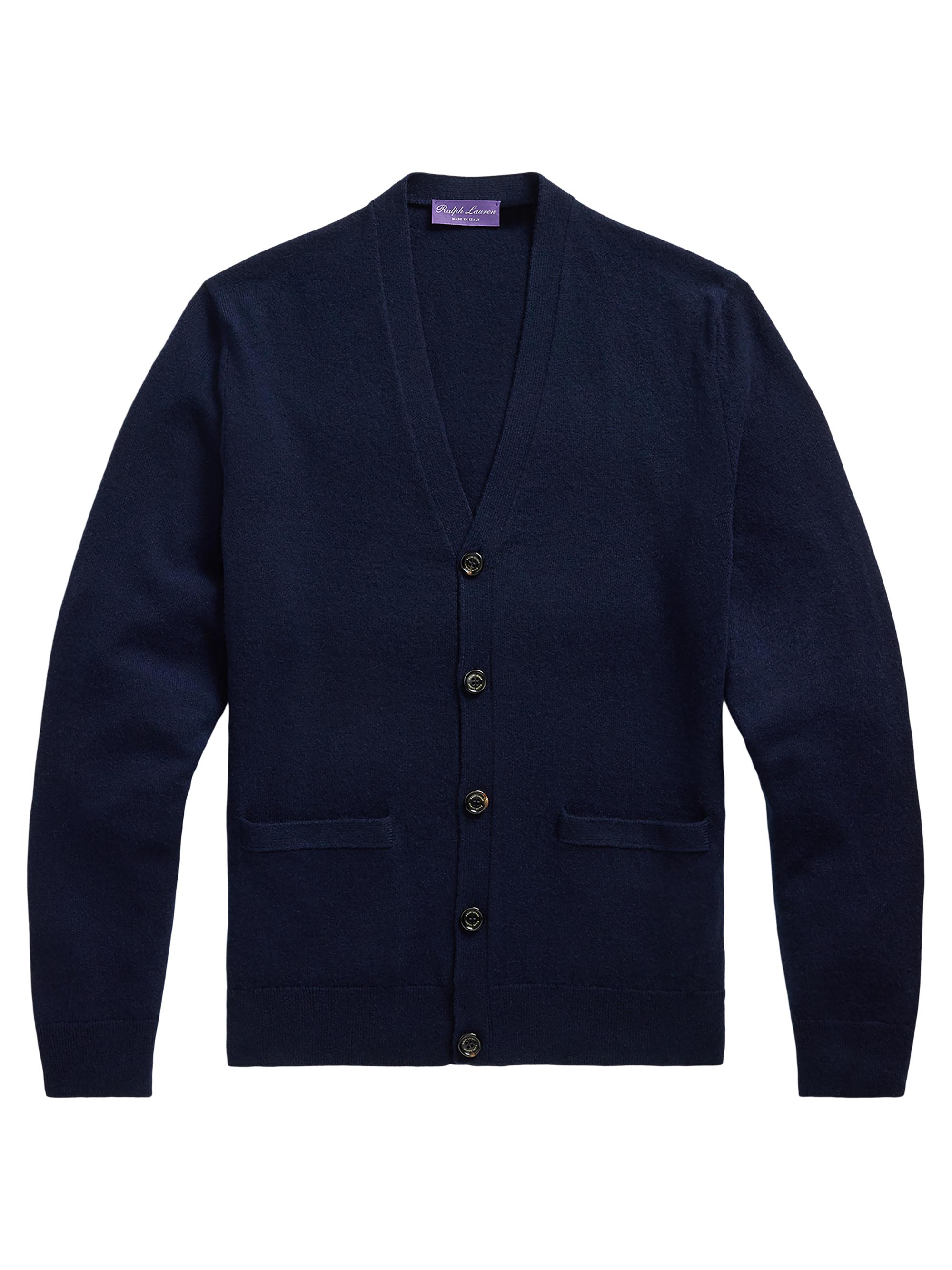 Ralph Lauren Purple Label Men's Cashmere V-Neck Cardigan - Classic Chairman Navy