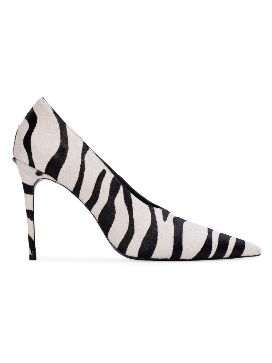 Black Suede Studio Women's Jona 100mm Zebra Pony Hair Pumps In Multi