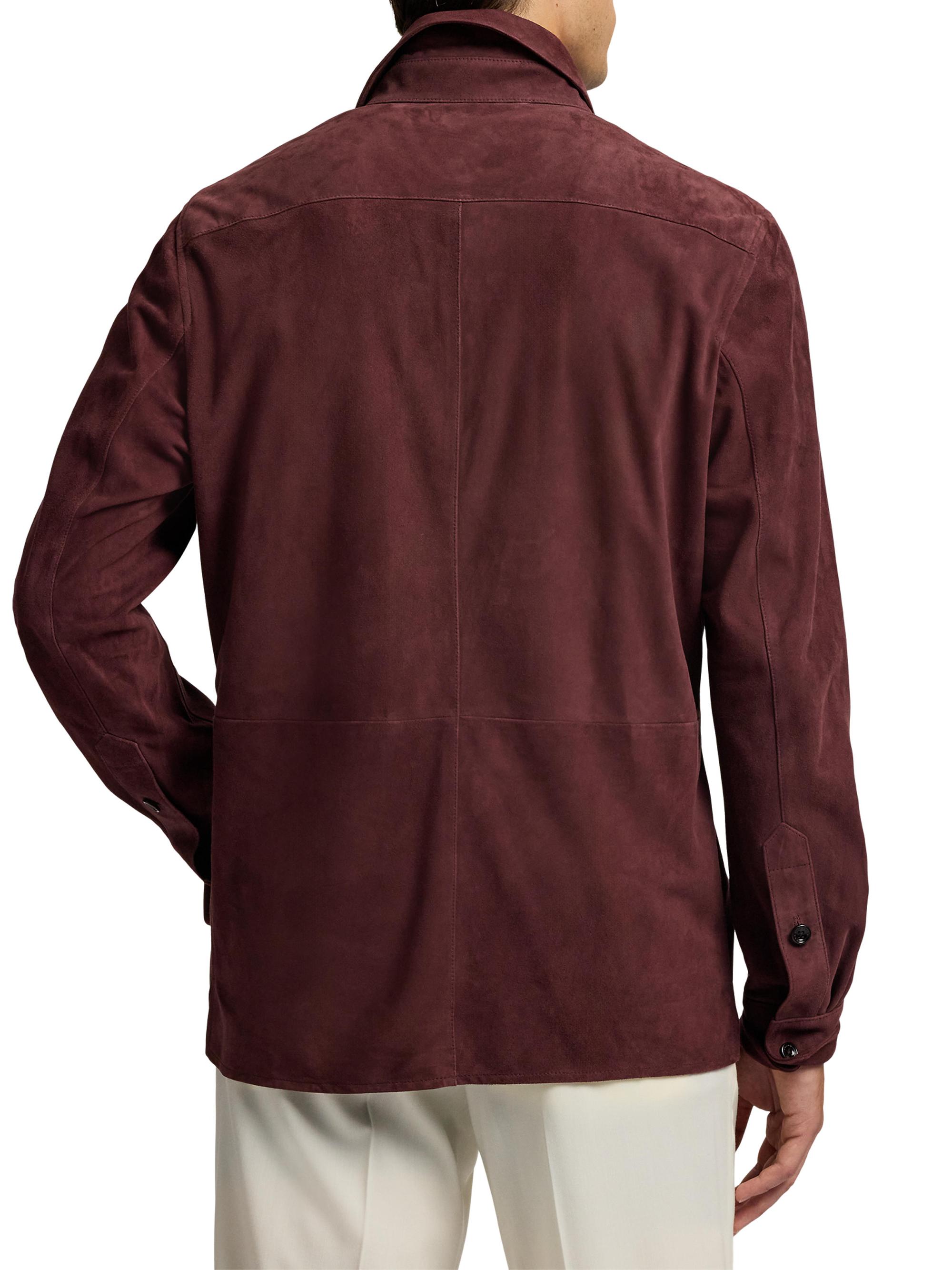 Ralph Lauren Purple Label Suede Overshirt | Saks Fifth Avenue