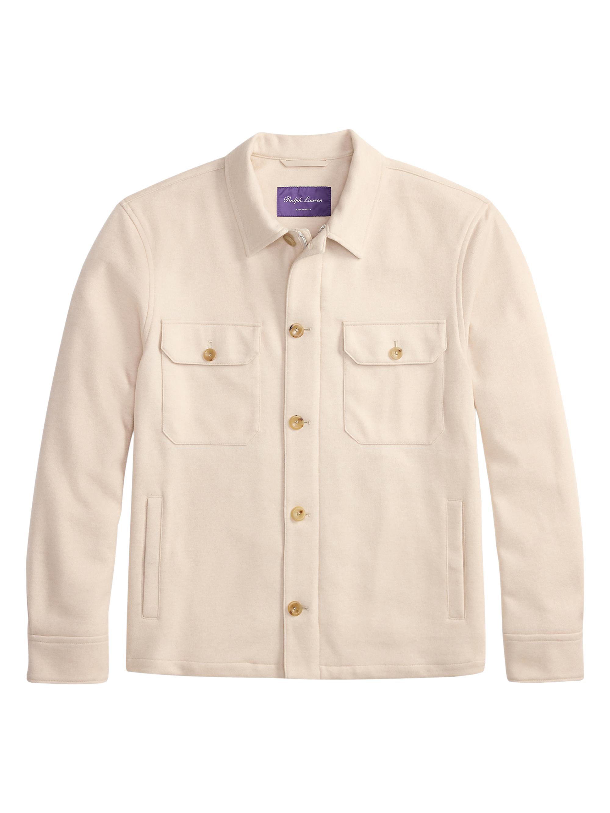 Ralph Lauren Purple Label Men's Felton Cashmere-Blend Shirt Jacket - Champagne Cream