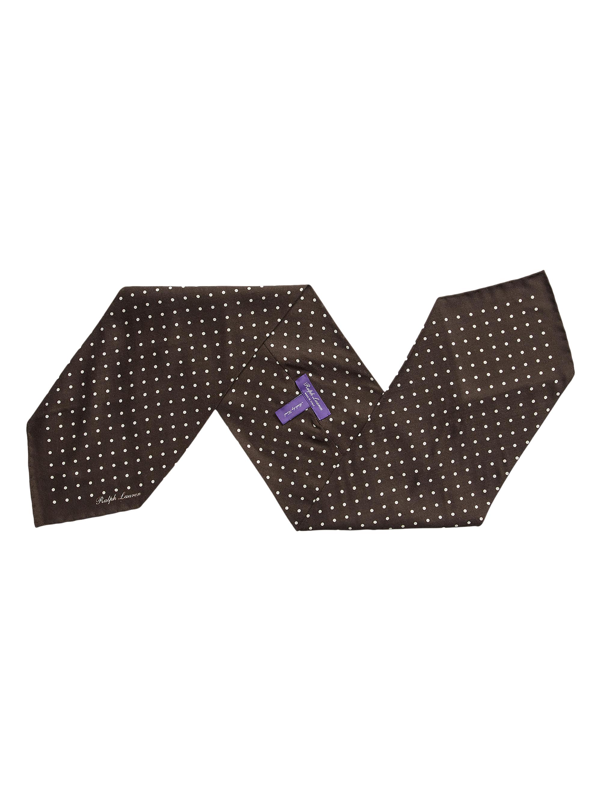 Ralph Lauren Purple Label Men's Polka Dot Cashmere-Silk Neckerchief - Luggage Brown