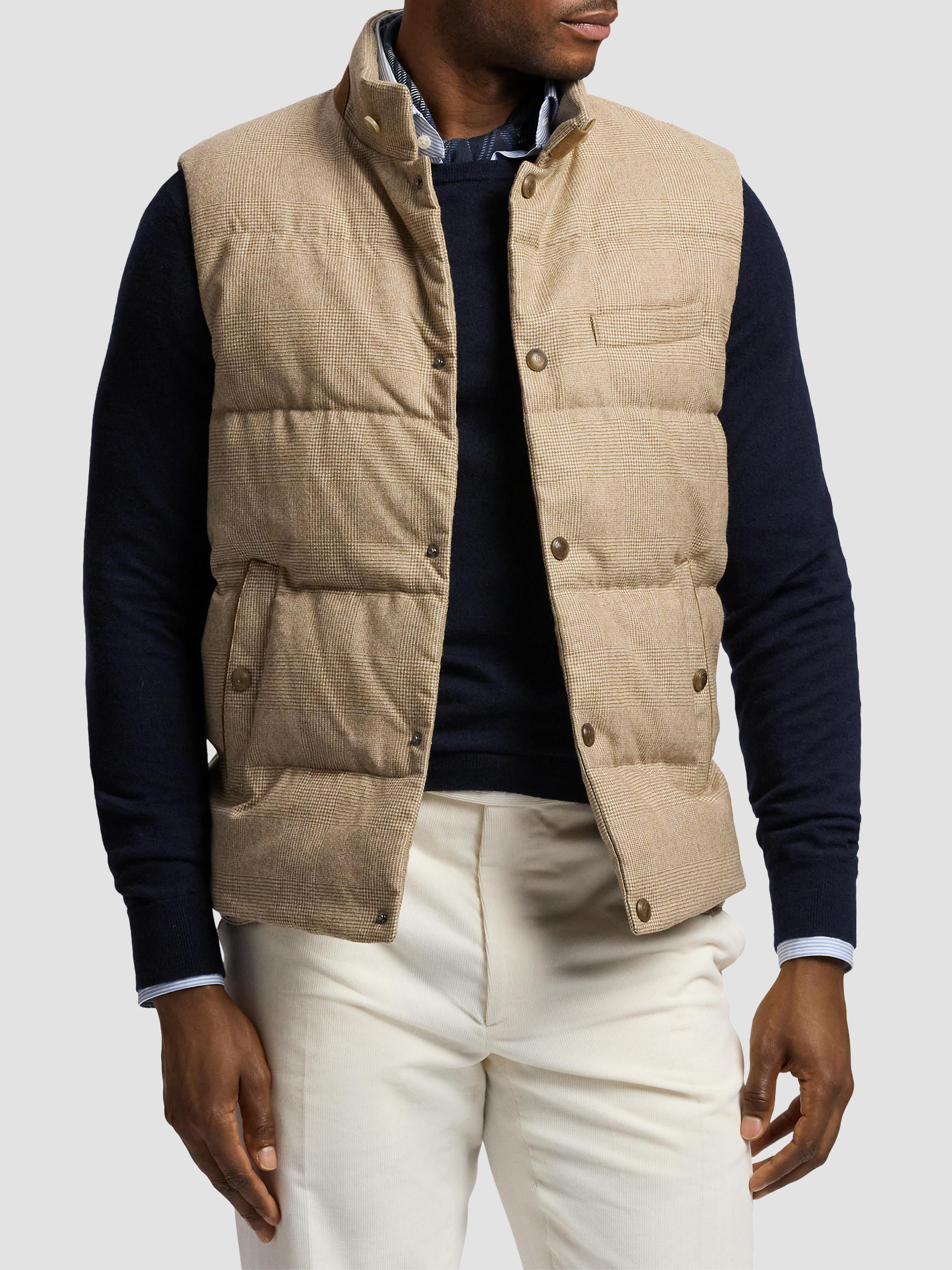 Ralph Lauren Purple Label Whitwell Plaid Wool Down Vest | Saks