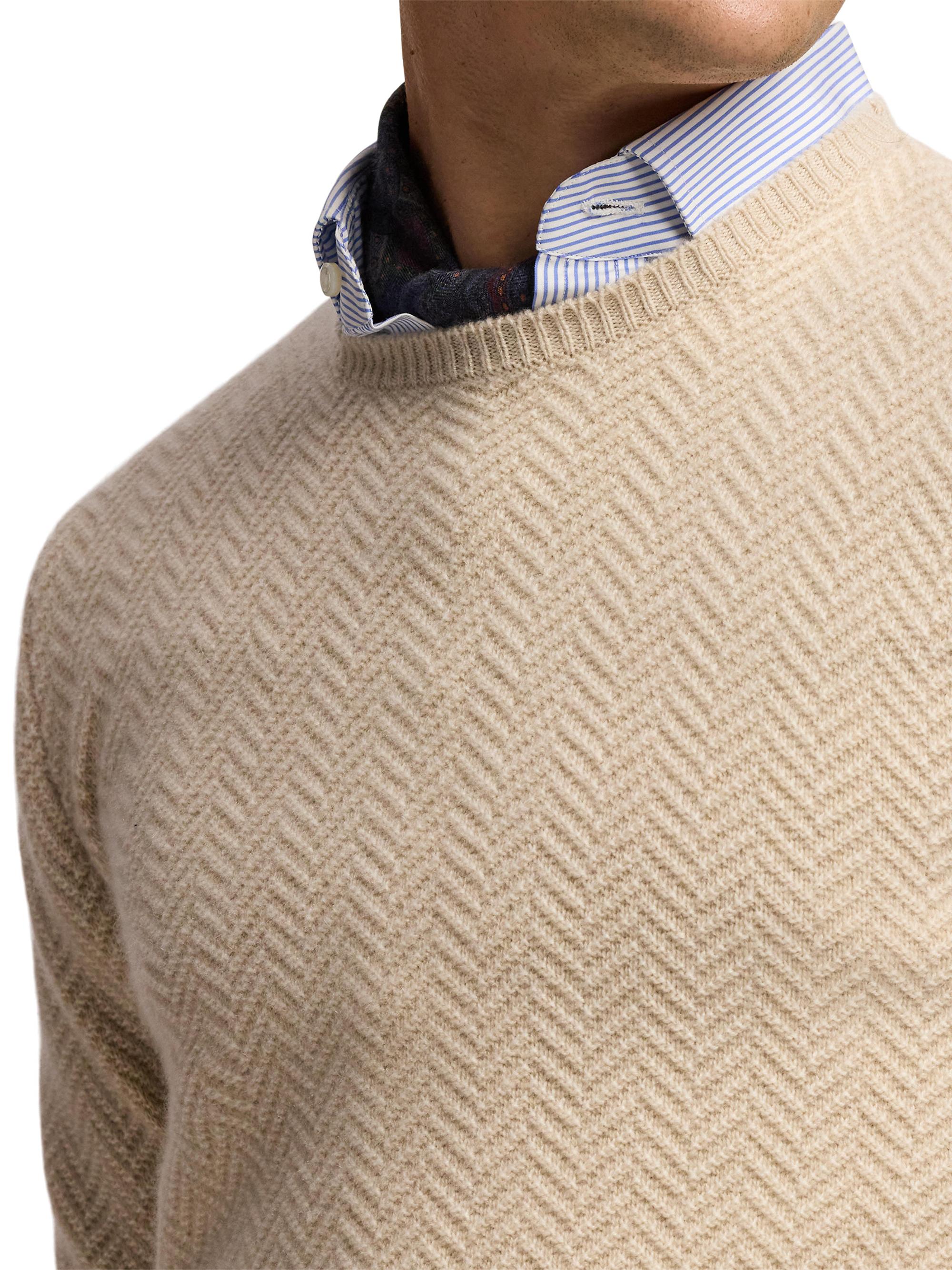 Ralph Lauren Purple Label Textured Herringbone Cashmere Sweater
