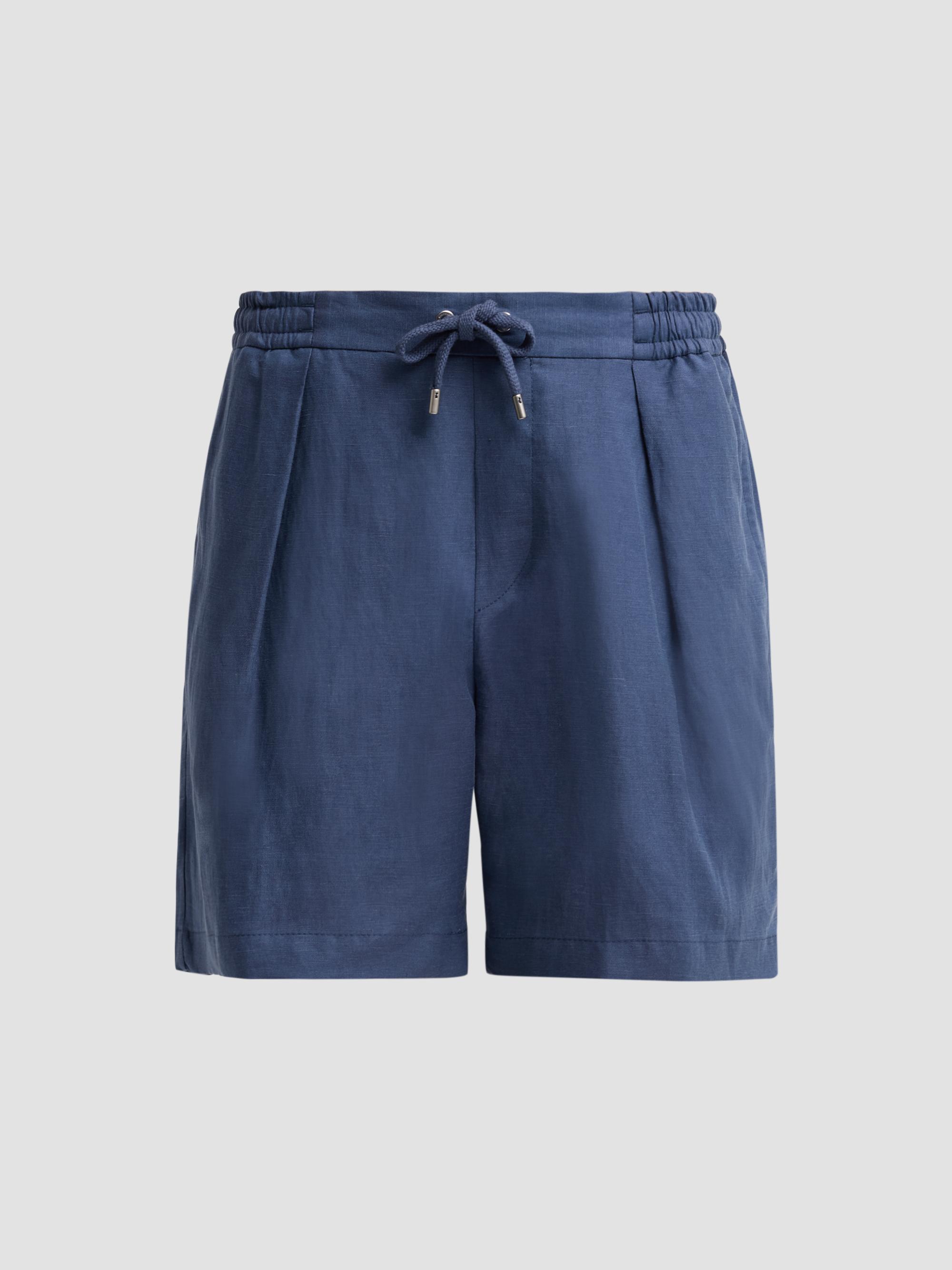 Ralph Lauren Purple Label Silk-Linen Drawstring Shorts | Saks