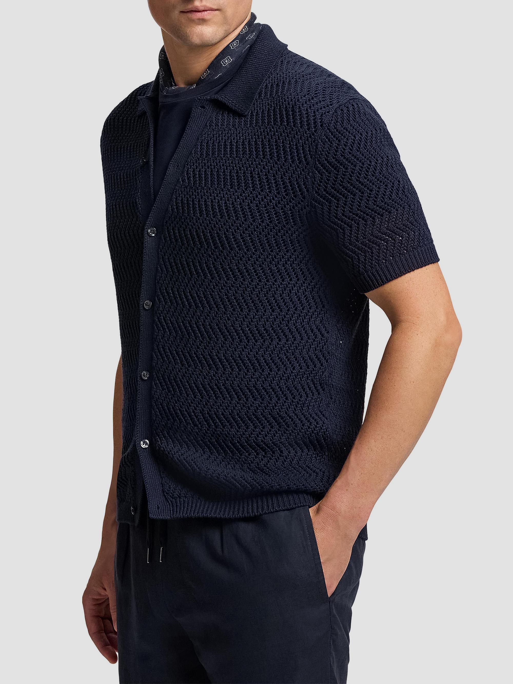 Ralph Lauren Purple Label Textured Cotton Short-Sleeve Cardigan