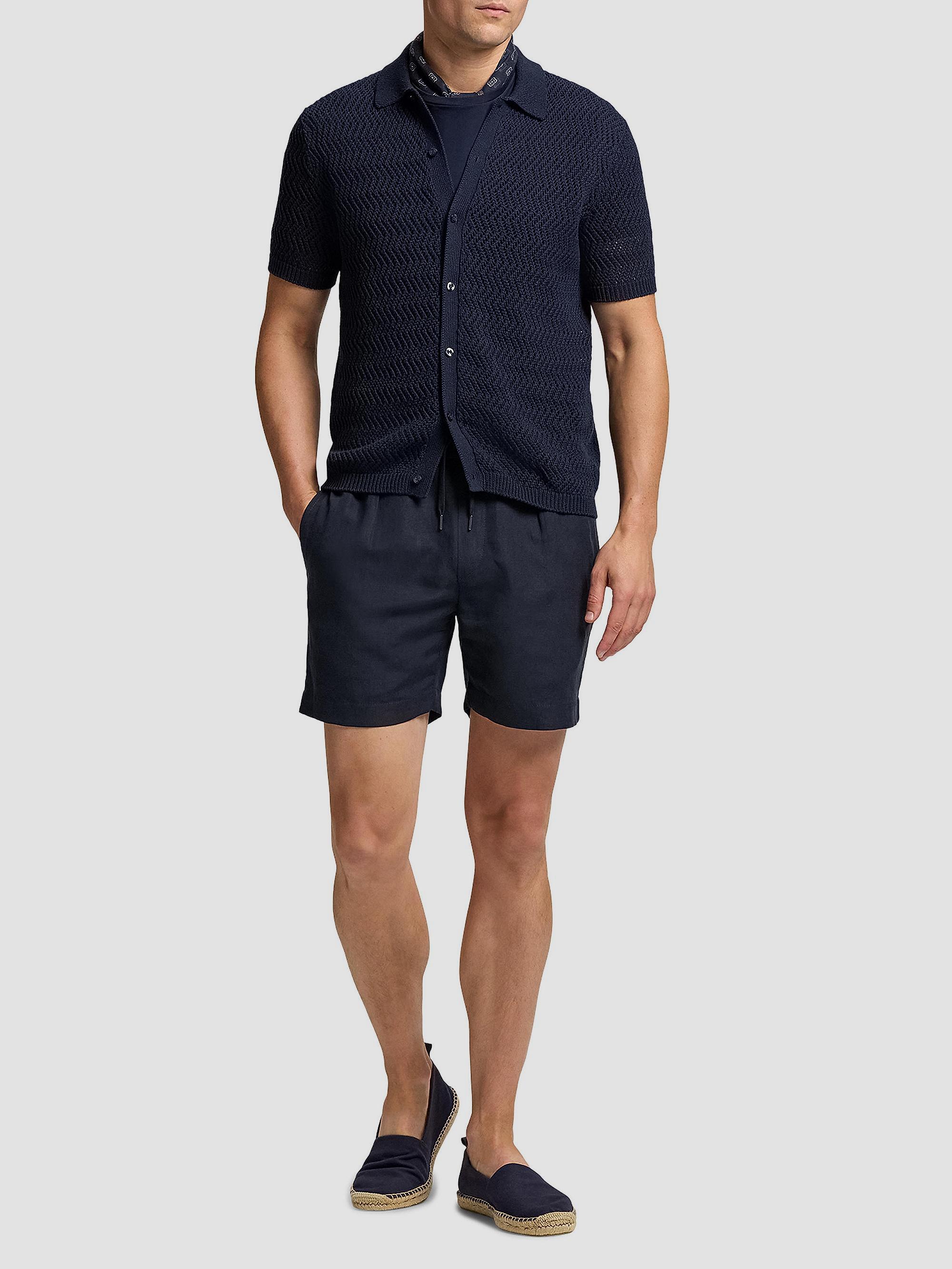 Ralph Lauren Purple Label Textured Cotton Short-Sleeve Cardigan