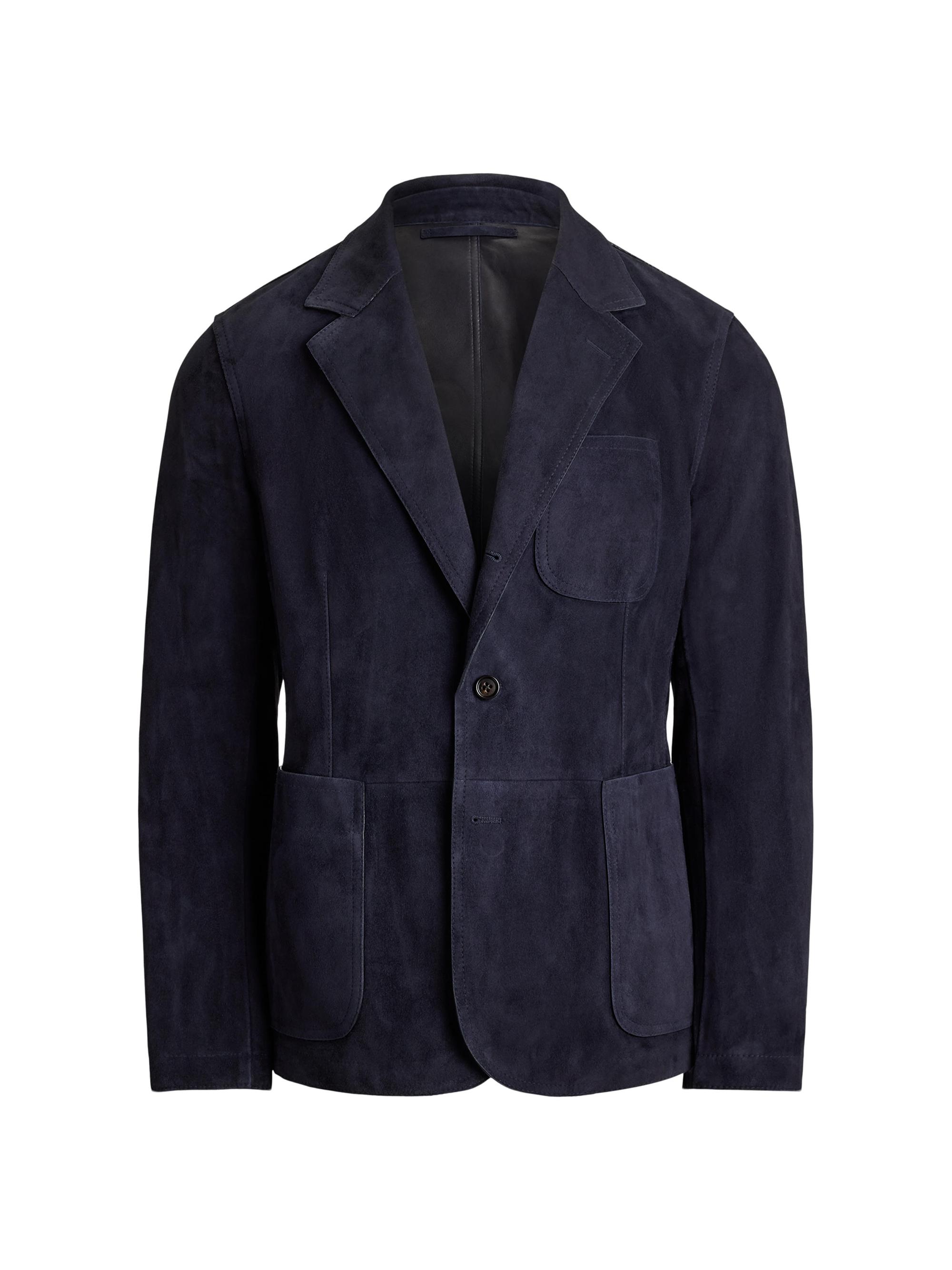 Ralph Lauren Purple Label Men's Hand-Tailored Suede Sport Coat - Navy