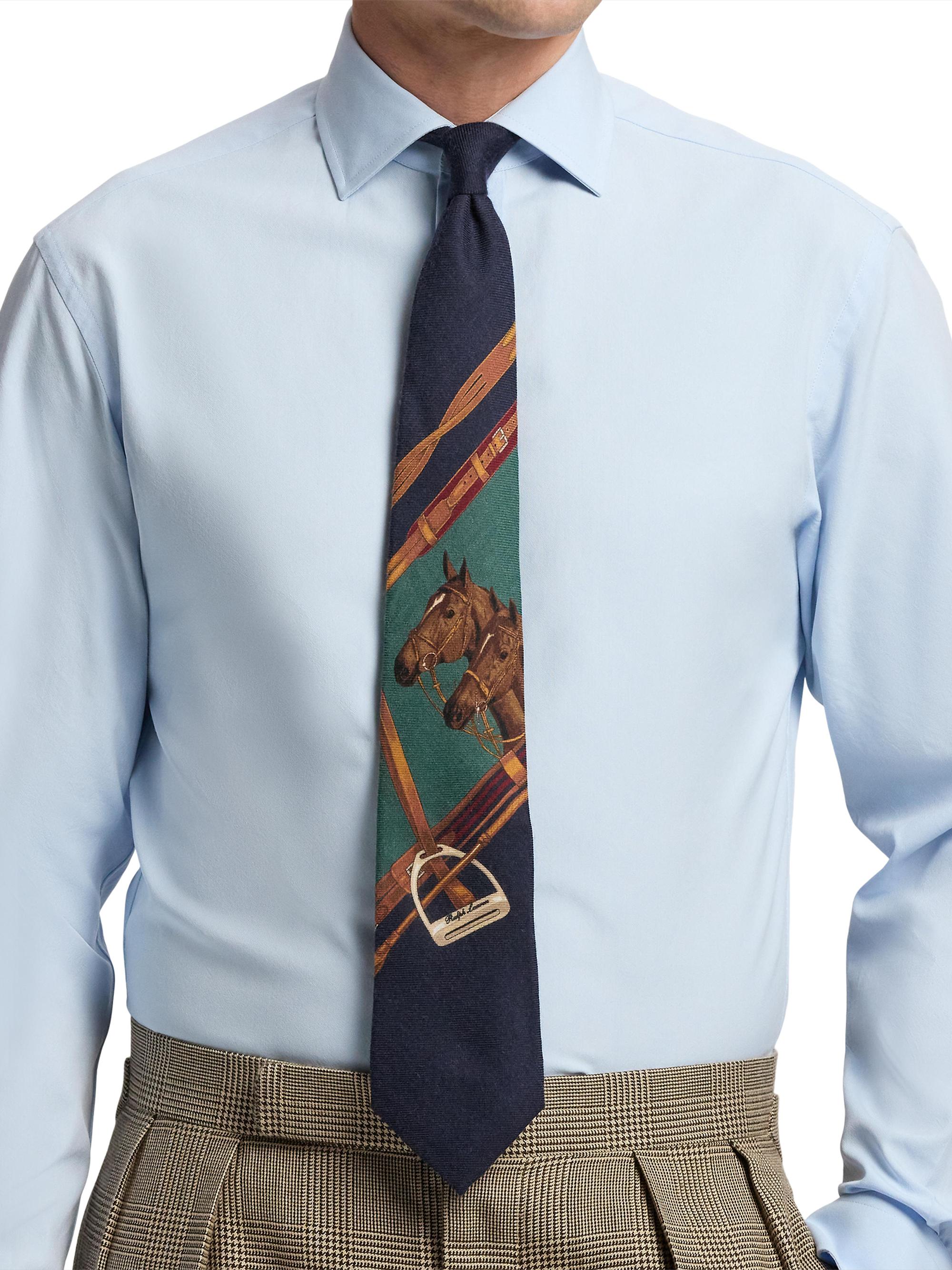 Ralph Lauren Purple Label Men's Equestrian Cashmere-Silk Tie - Navy