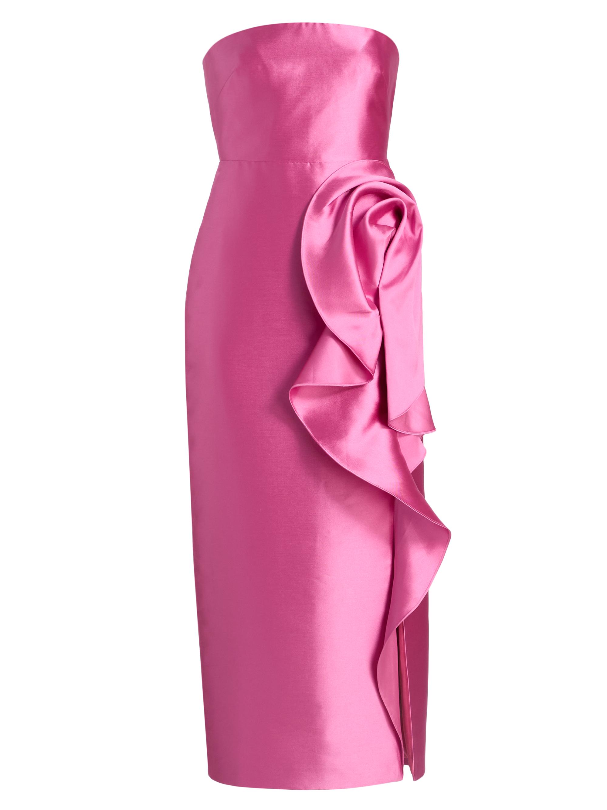 Theia Women's Marla Strapless Sculptural Drape Cocktail Dress - Sunlit Pink