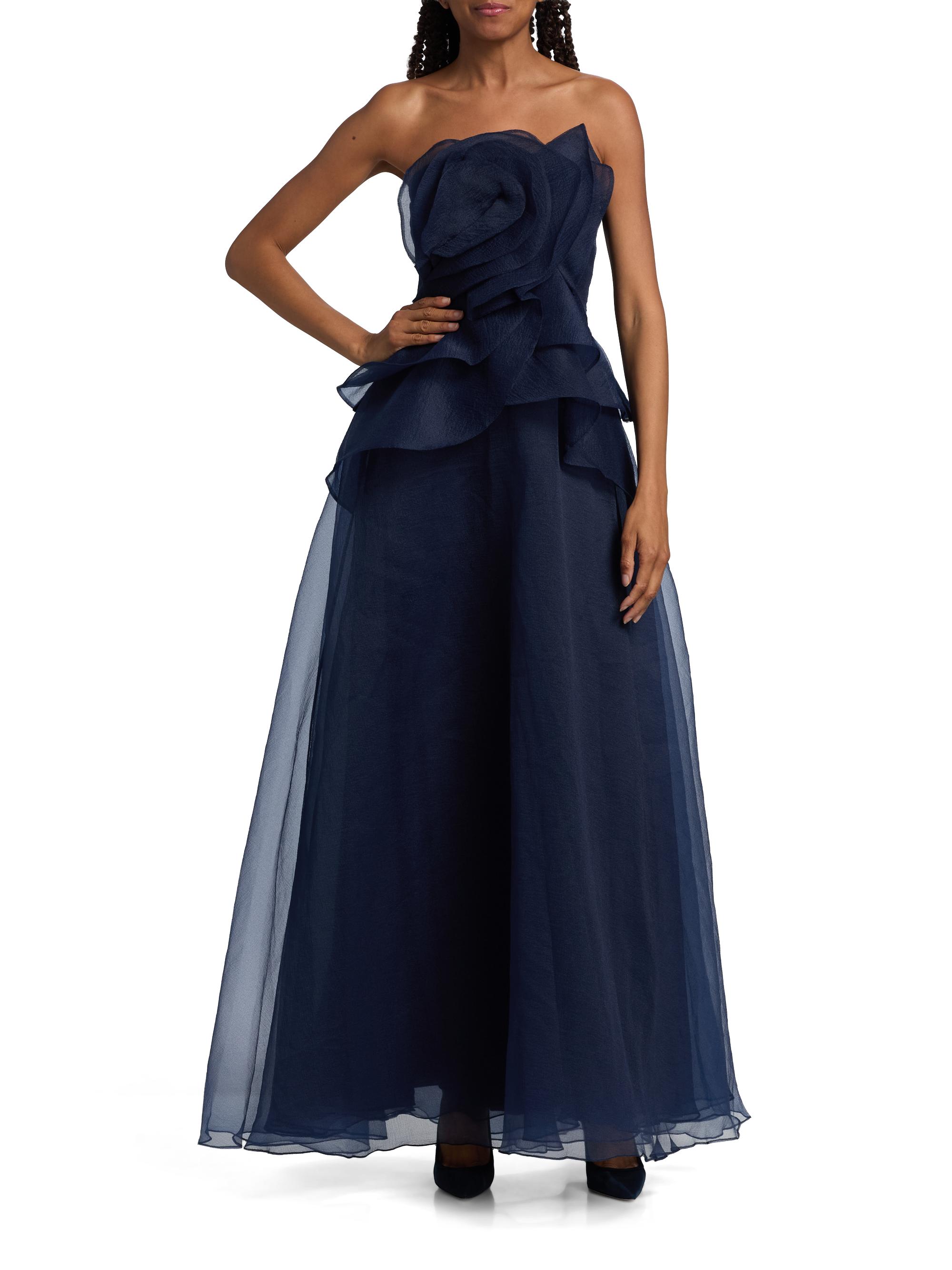 Theia Gilda Strapless Draped Rose Gown | Saks Fifth Avenue