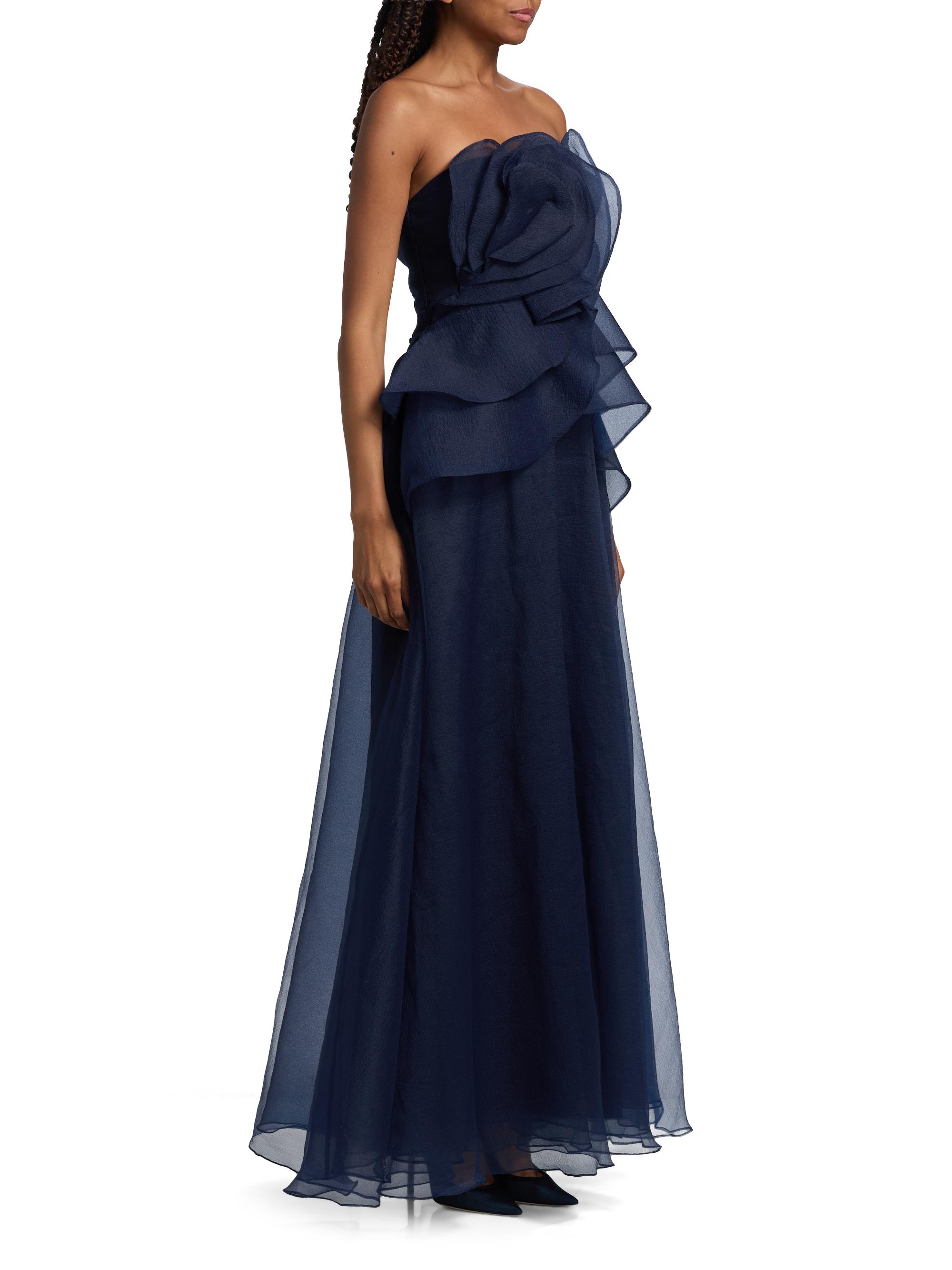 Theia Gilda Strapless Draped Rose Gown | Saks Fifth Avenue