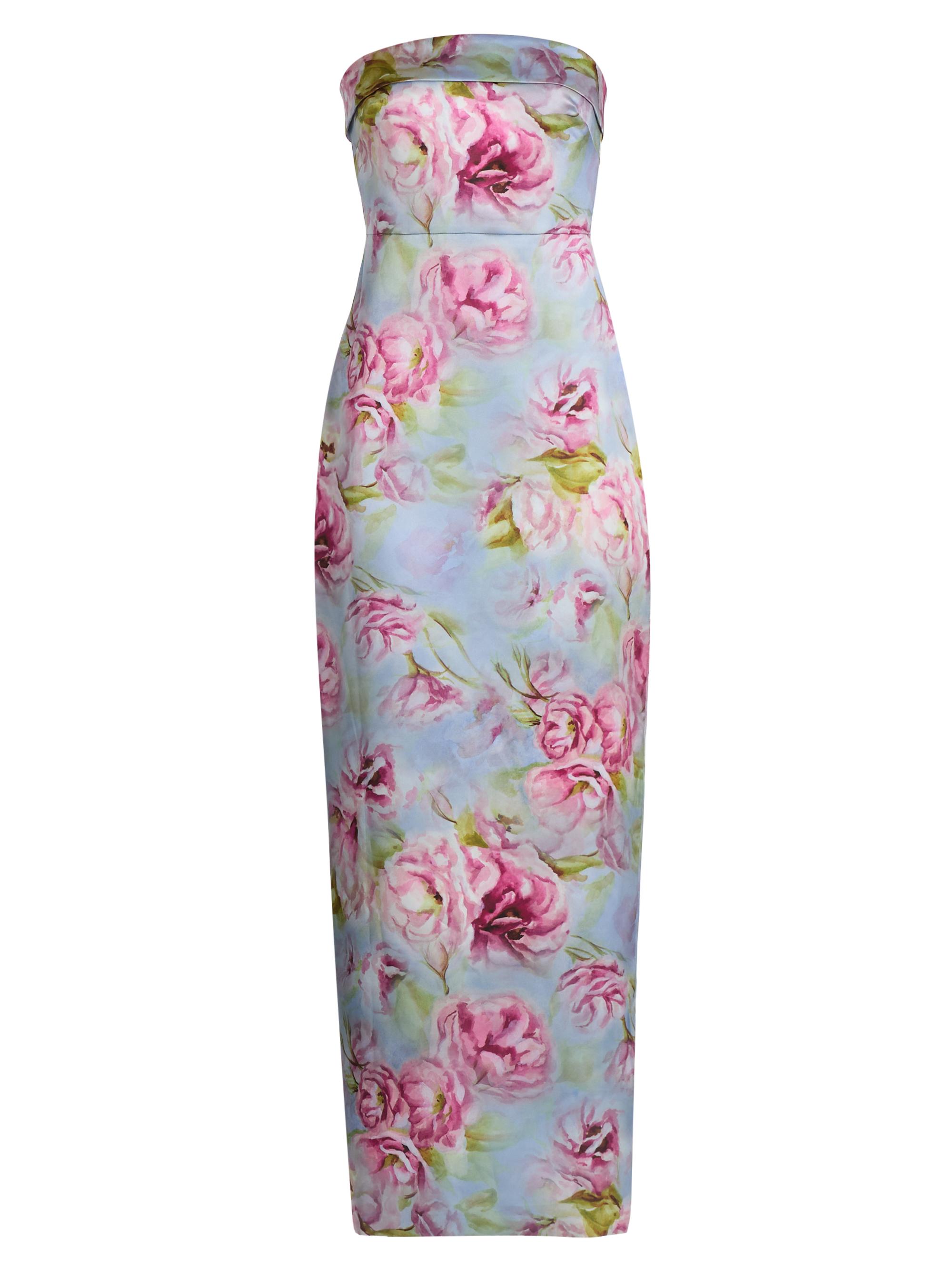 Cleo Floral Mikado Strapless Gown