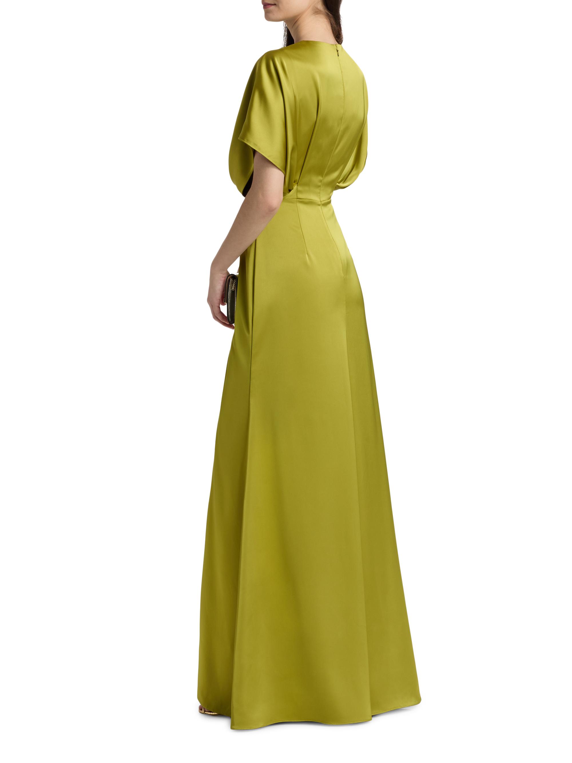 Theia Fern Draped Satin Keyhole Gown | Saks Fifth Avenue