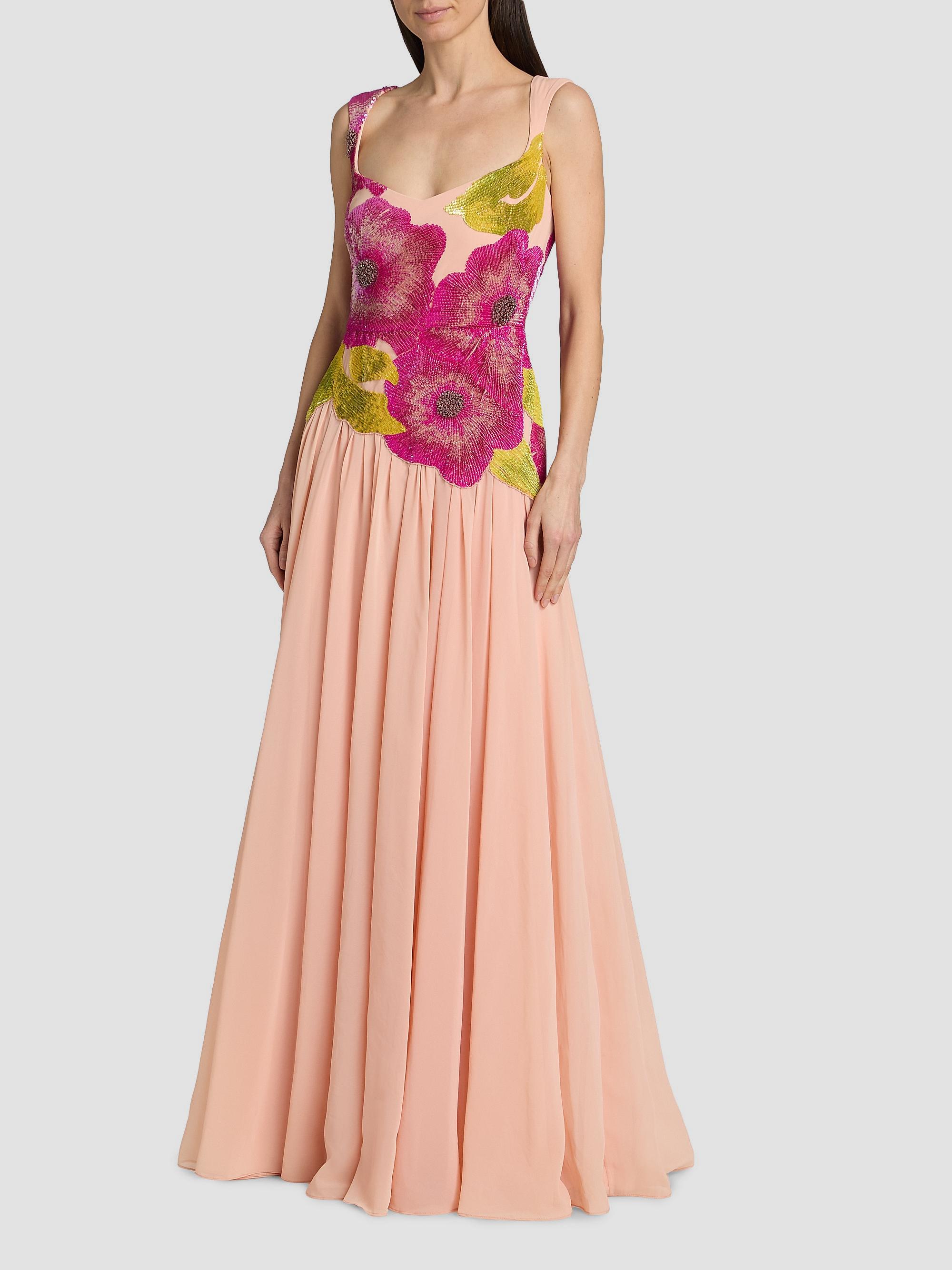 Theia Women's Sandie Floral-Embroidered Gown - Powder Blush | Thumbnail 3