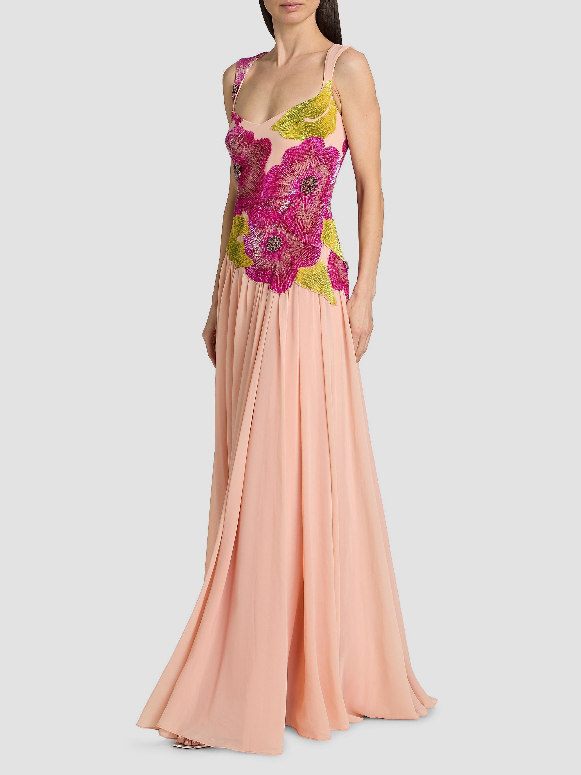 Theia Women's Sandie Floral-Embroidered Gown - Powder Blush | Thumbnail 2