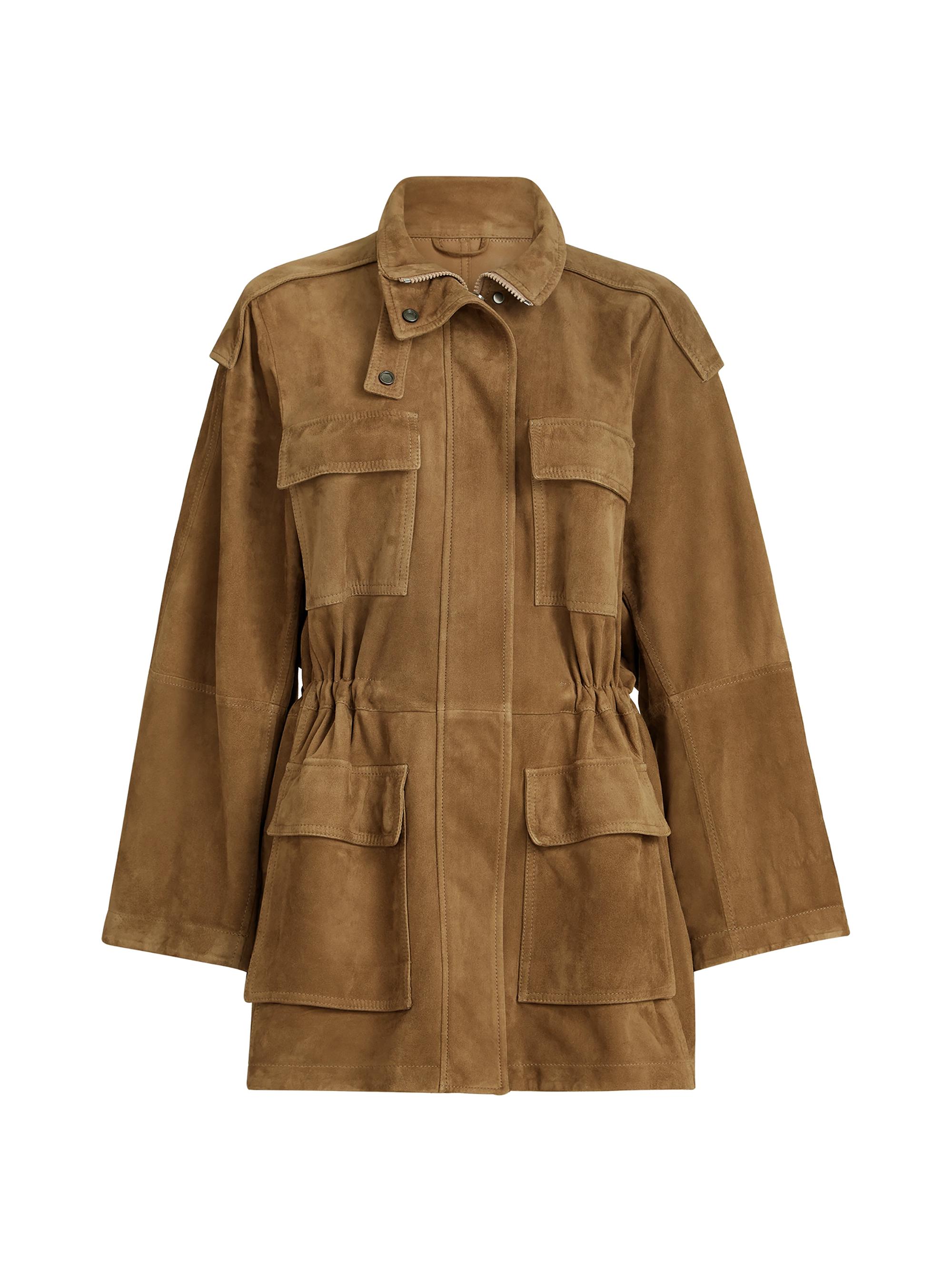 Brunello Cucinelli Women's Suede Safari Jacket with Monili - Brown