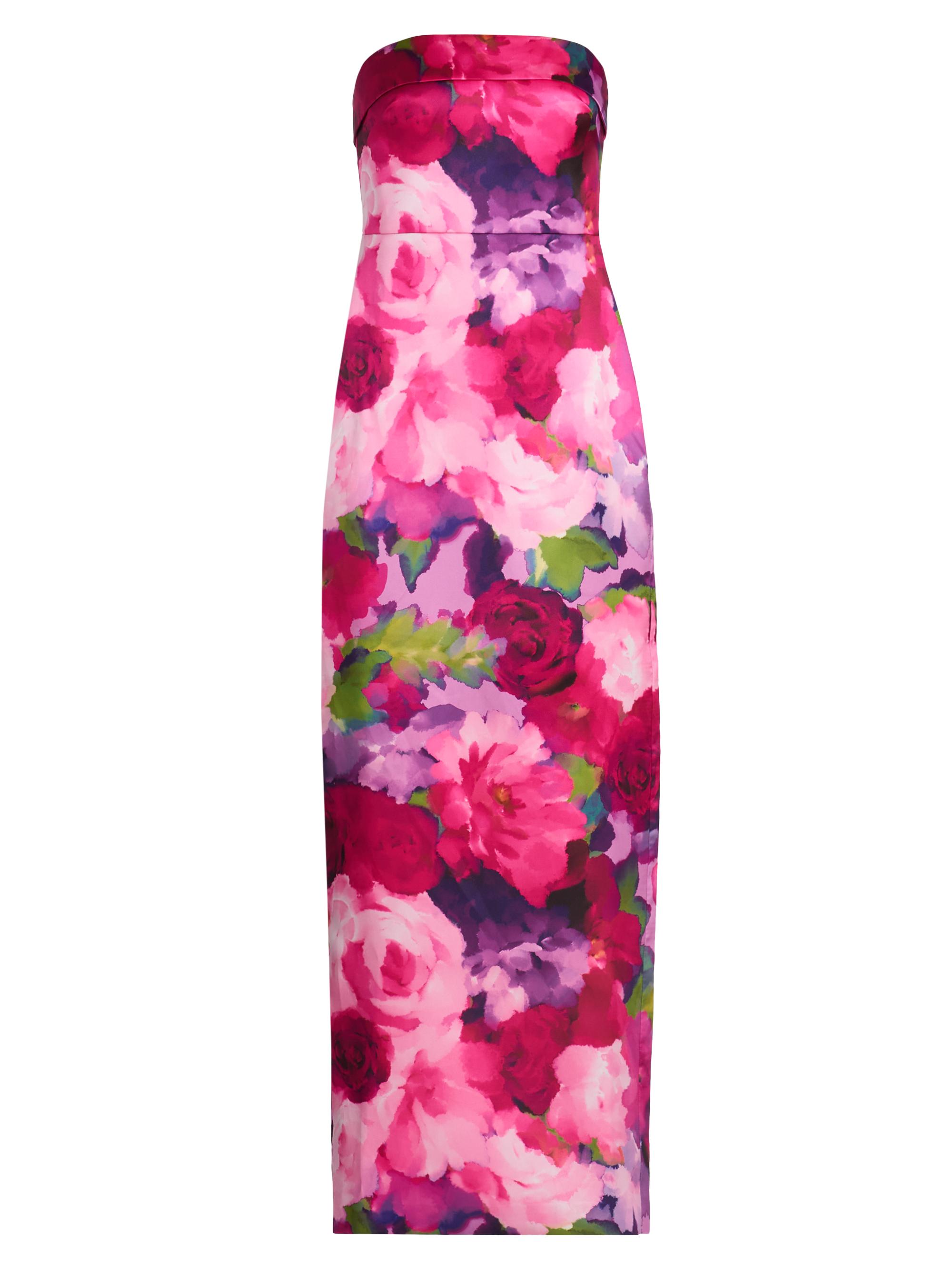 Theia Women's Cleo Floral Strapless Column Gown - Luminous Bouquet