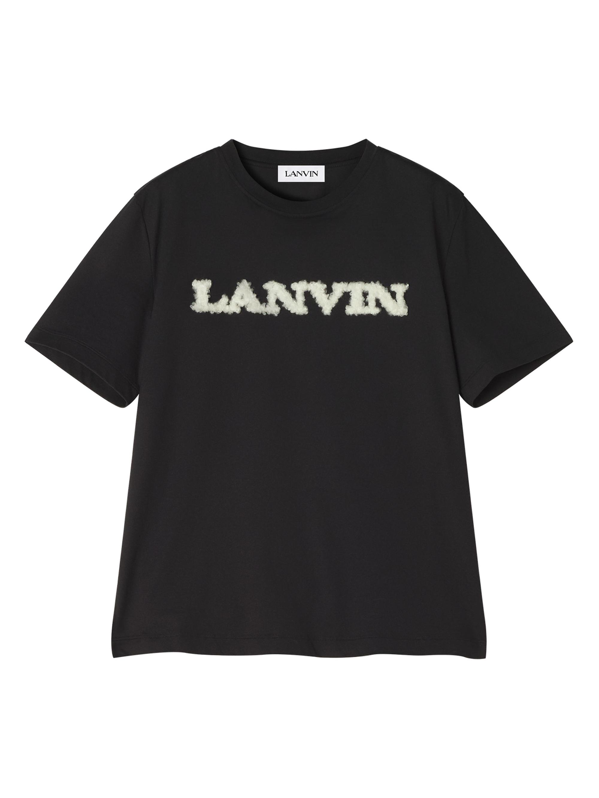 Lanvin Men's Shearling Cotton T-Shirt - Black