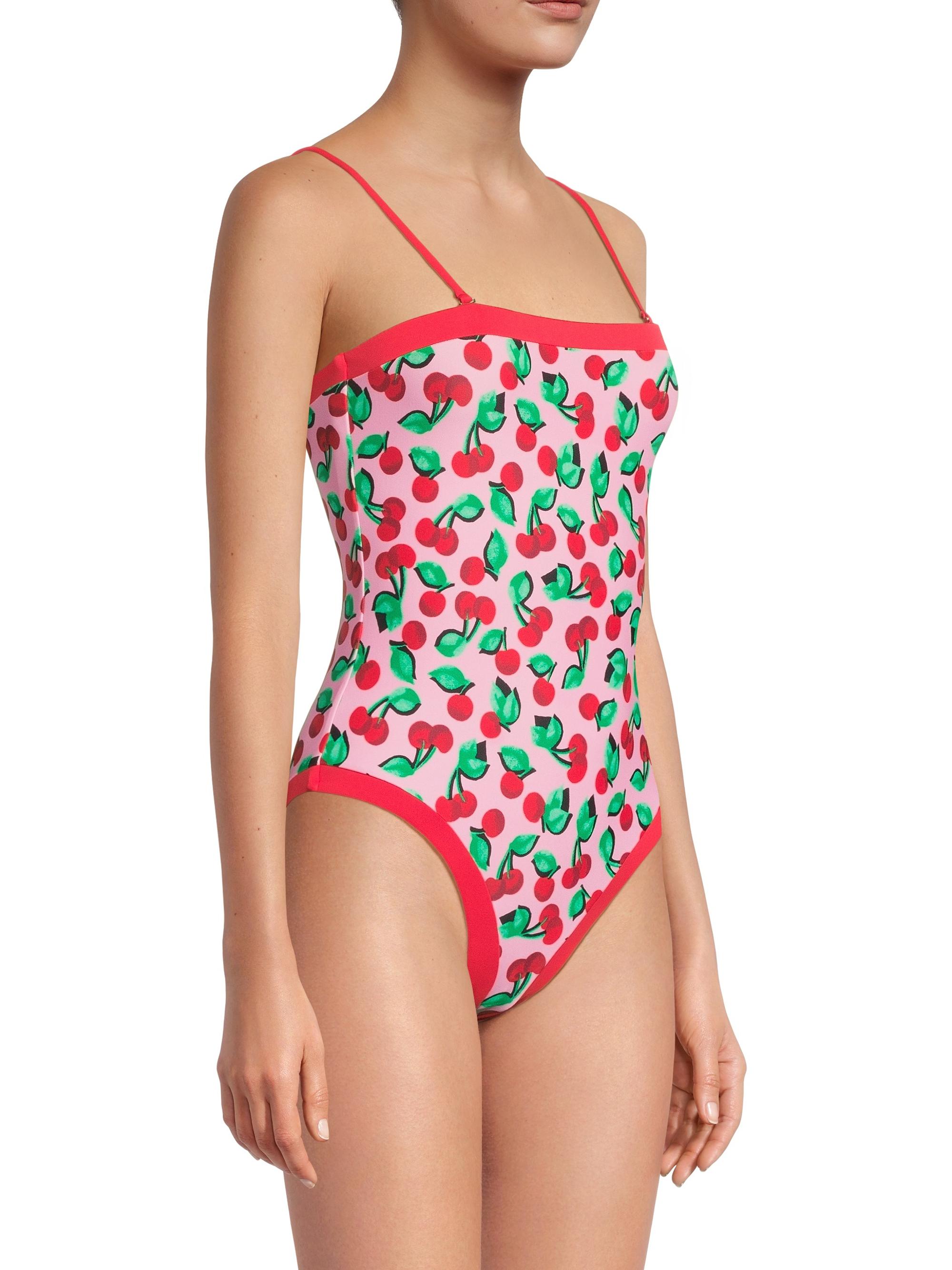 Beach Riot Amber Cherry-Printed One-Piece Swimsuit | Saks Fifth Avenue