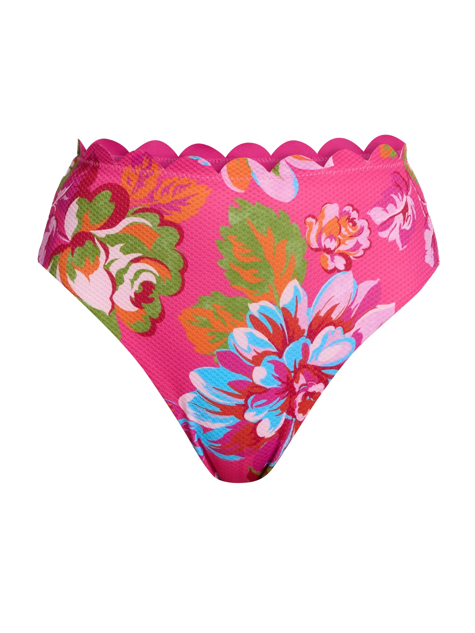 Beach Riot Women's Nessa Floral Scallop High-Rise Bikini Bottom - Sugar Bloom