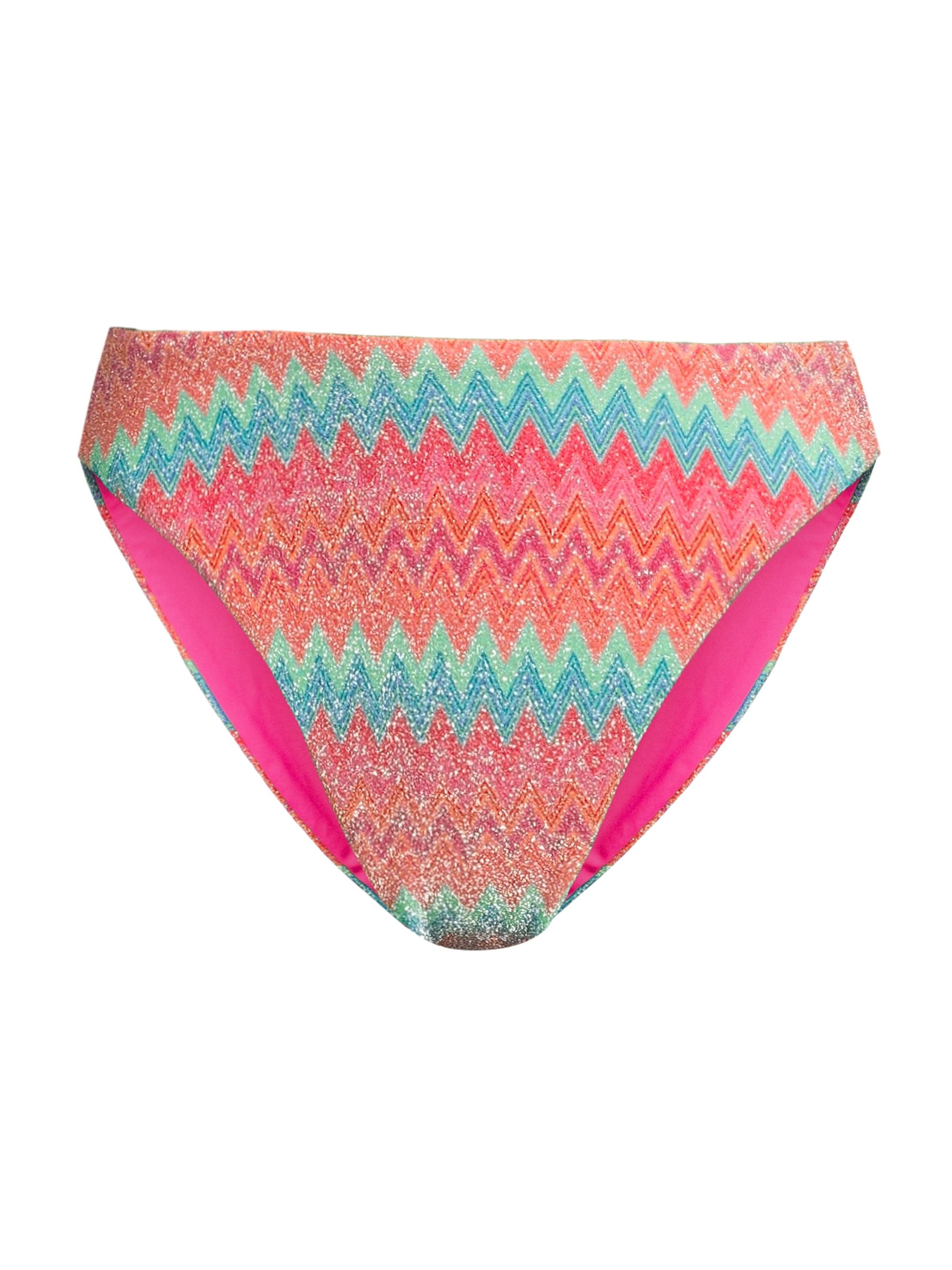 Beach Riot Women's Amarie Metallic Chevron Bikini Bottom - Strawberry Ice Chevron | Thumbnail 7