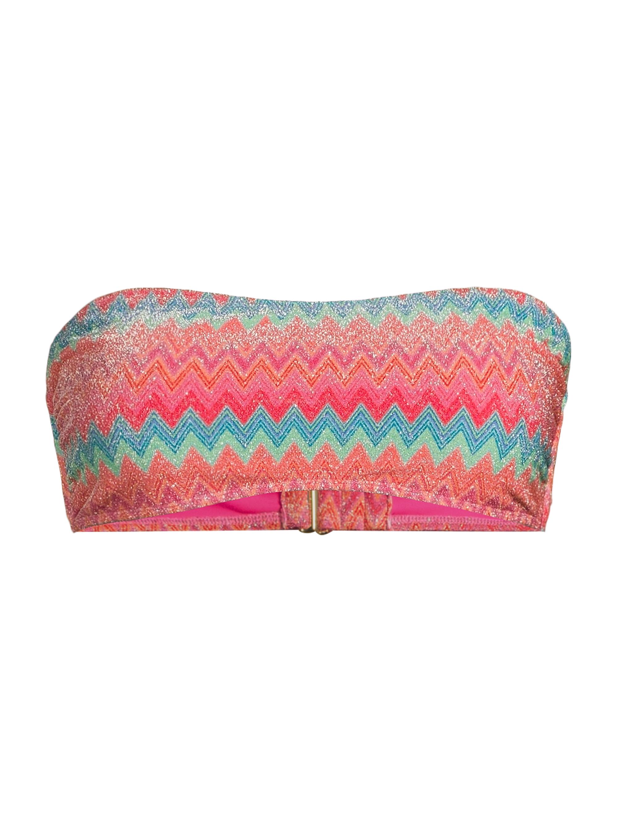 Beach Riot Women's Kelsey Metallic Chevron Bandeau Bikini Top - Strawberry Ice Chevron | Thumbnail 7