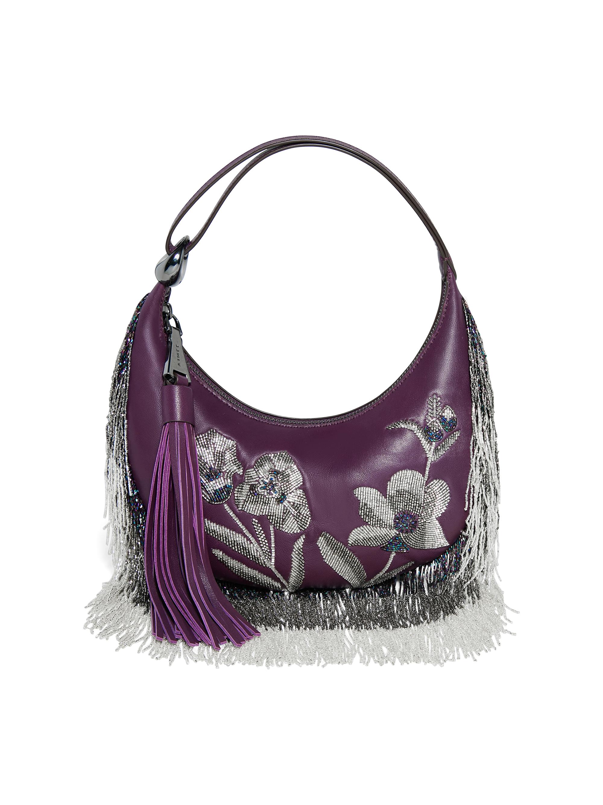 Aimee Kestenberg Women's Bloom Leather Novelty Bean Top Handle Bag - Beaded Plum